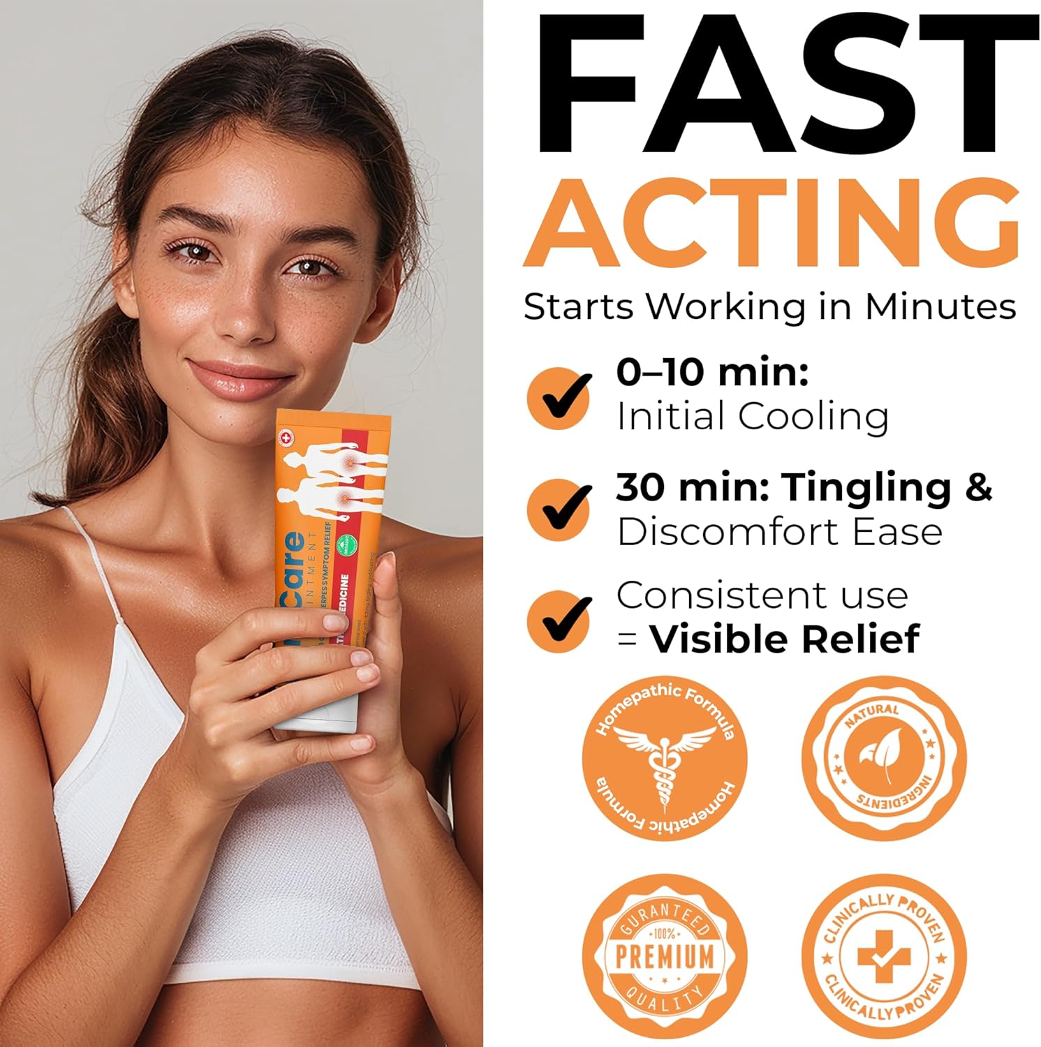 Genital Herpes Treatment | Fast Acting HerpCare Ointment | Can be used on Cold Sore | Homoeopathic Medicine | Soothes Itching, Tingling & Burning | Relief from The Symptoms of Genital Sore - Image 4