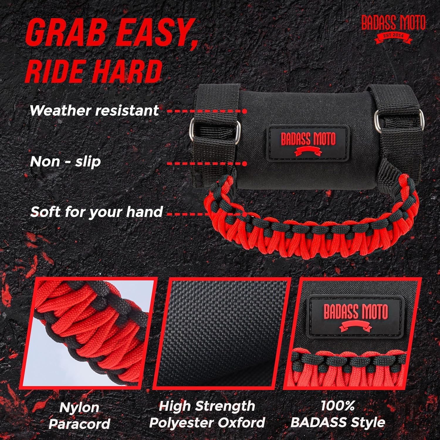 Badass Moto Roll Bar Grab Handles - SXS, ATV, & UTV Grab Handles Grips - Image 5
