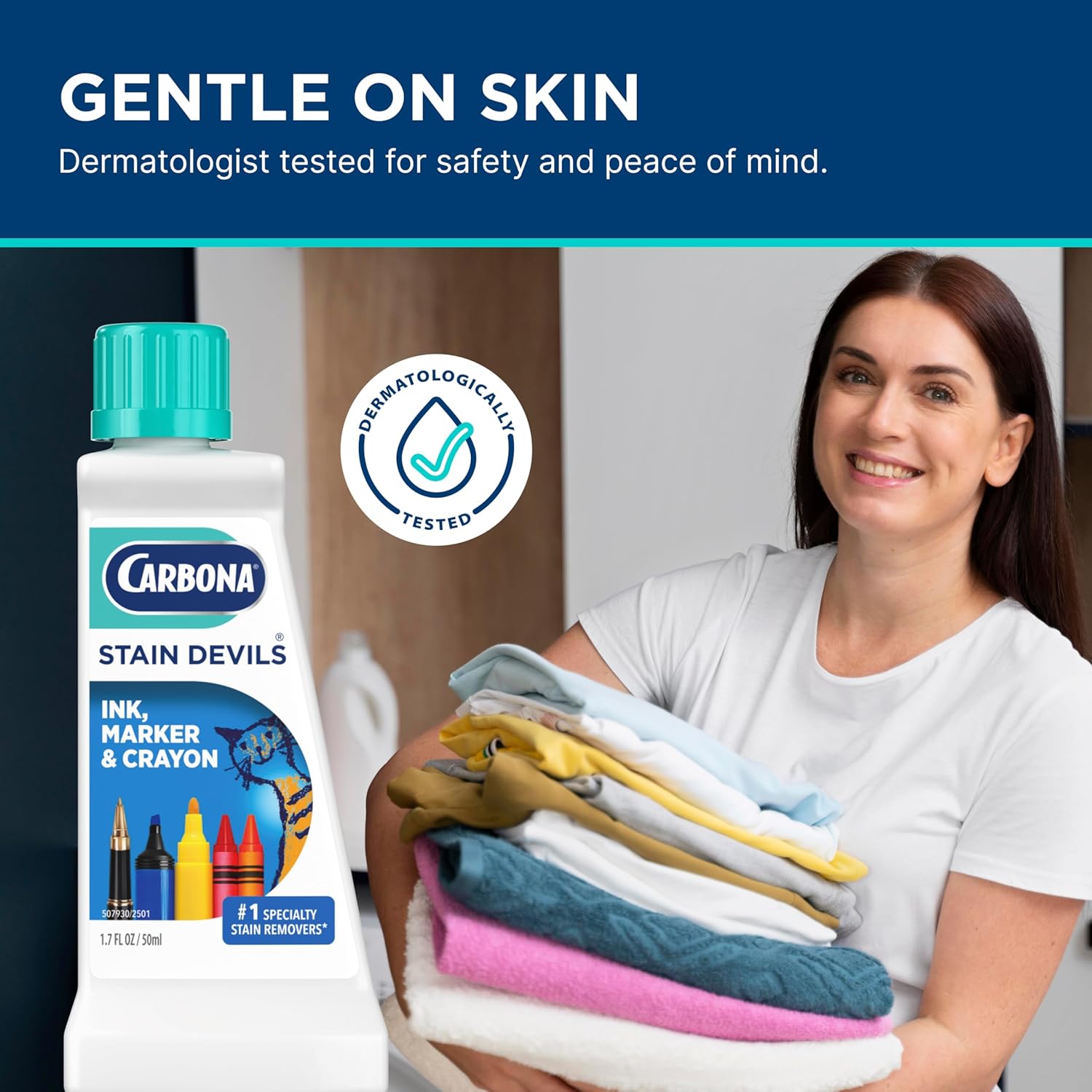 Carbona Stain Devils® #3 | Ink, Marker & Crayon | Professional Strength Laundry Stain Remover | Multi-Fabric Cleaner | Safe On Skin & Washable Fabrics | 1.7 Fl Oz, 1 Pack - Image 5