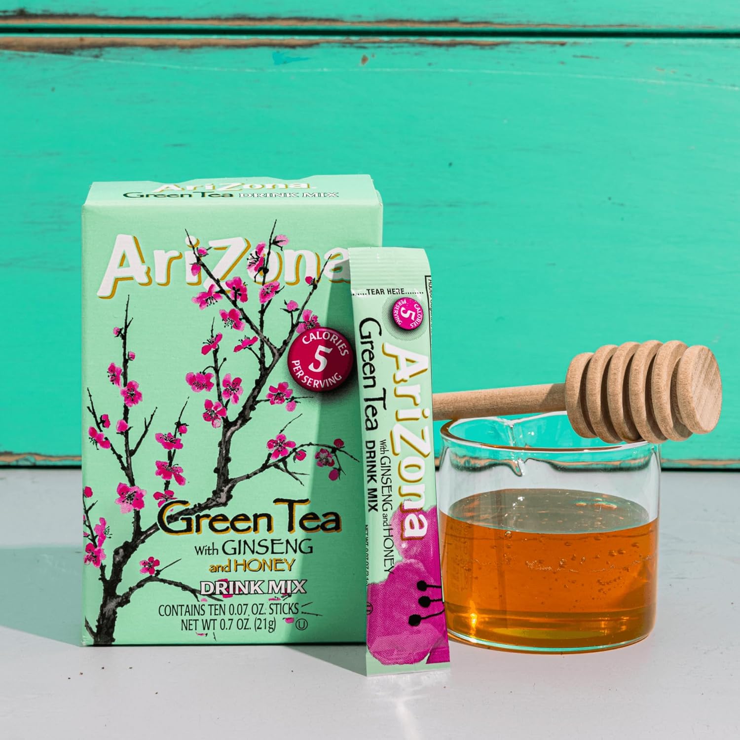 AriZona Green Tea with Ginseng and Honey - On-the-Go Powdered Drink Mix, 0.07oz 120 Count - 10ct Boxes (Pack of 12) - Image 8