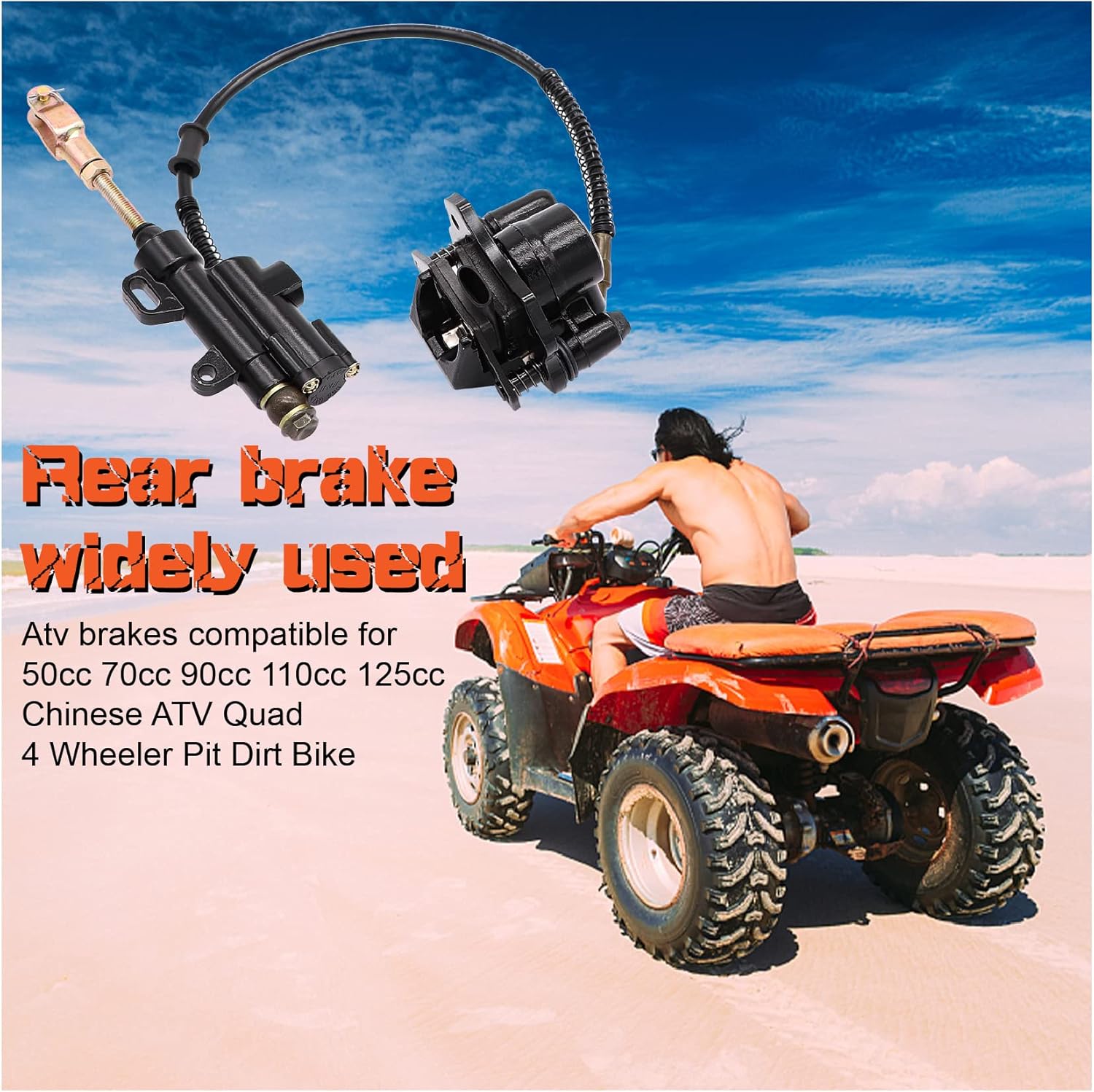 Rear Brake Master Cylinder Caliper For 50-125cc Chinese TaoTao Peace Motorsports Quad Coolster 3050HD ATV Four Wheeler - Image 6
