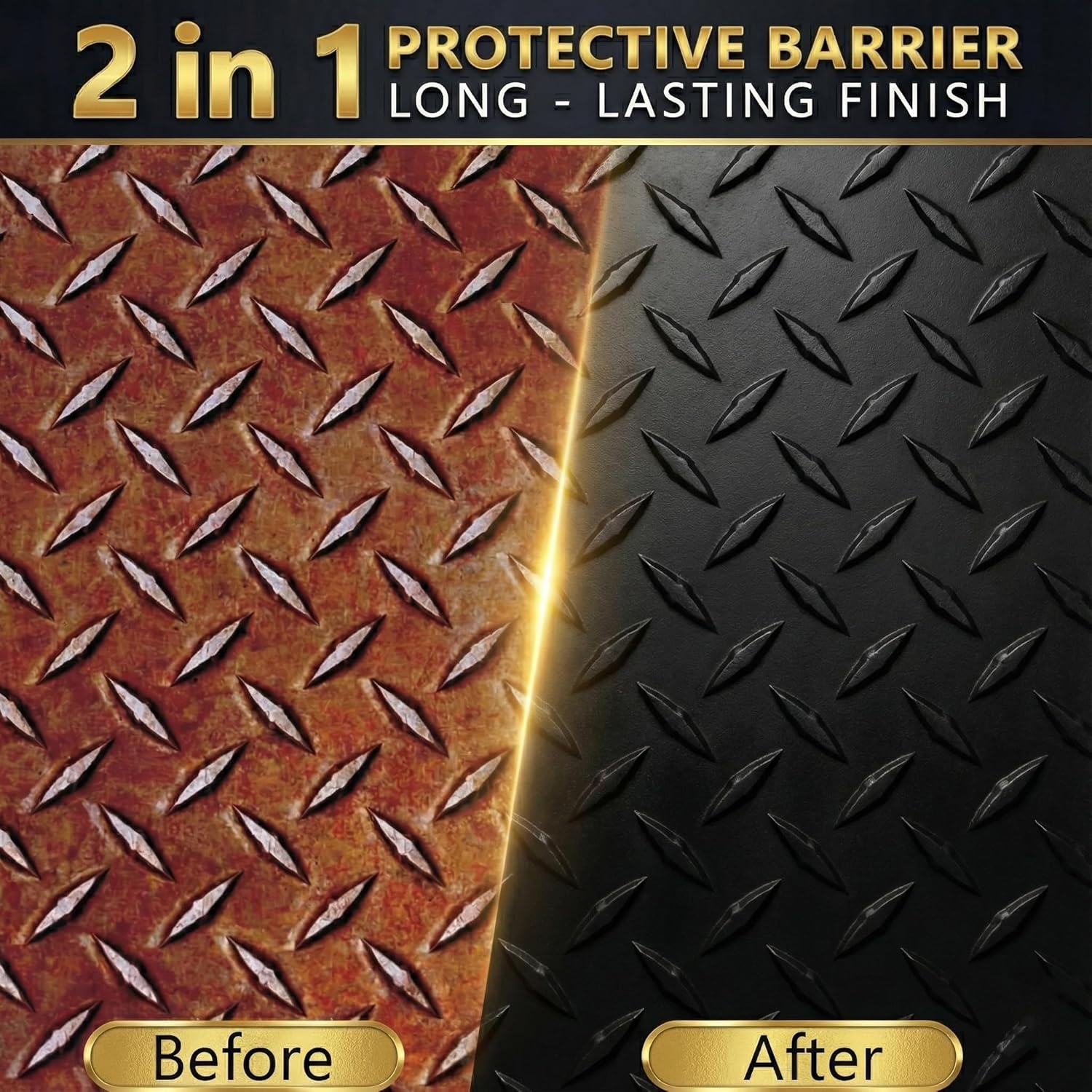 2-in-1 Rust Converter & Metal Primer - 1 Gallon Black Rust Paint Inhibitor for Metal, Ultra Car Rust Reformer & Encapsulator, Long-Lasting Anti Rust Conversion Coating, Heat Resistance - Image 2