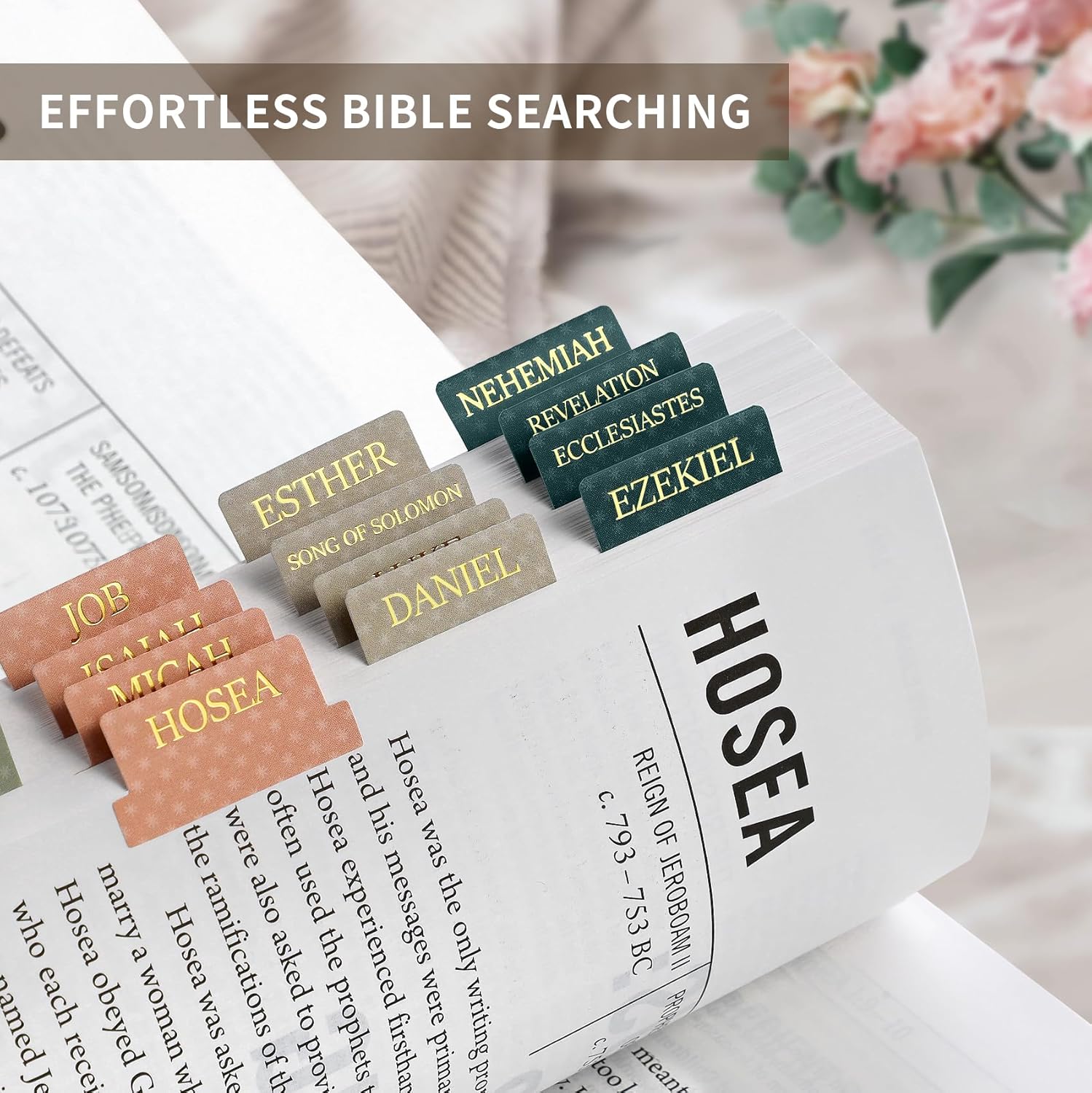 Bible Tabs for Women & Men, Bible Tabs for Study Bible, Large Print Neutral Bible Tabs for Easy Navigation, Bible Index Tabs, 66 Tabs Old & New Testament, Extra 9 Blank Tabs - Starry - Image 3