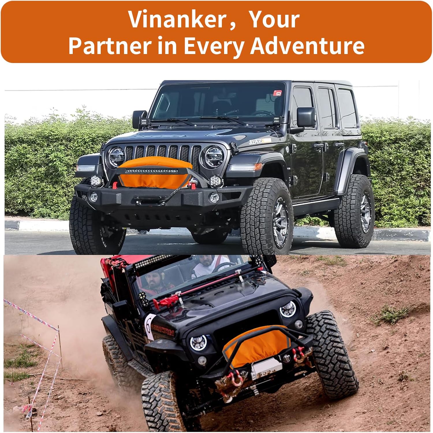 Badlands Winch Cover 12000 Lb Waterproof, winch accessories, High Durability Heavy Duty Oxford Fabric Dust Prevention Sunproof with Reflective Ribbon for Electric Winch (Orange) - Image 9