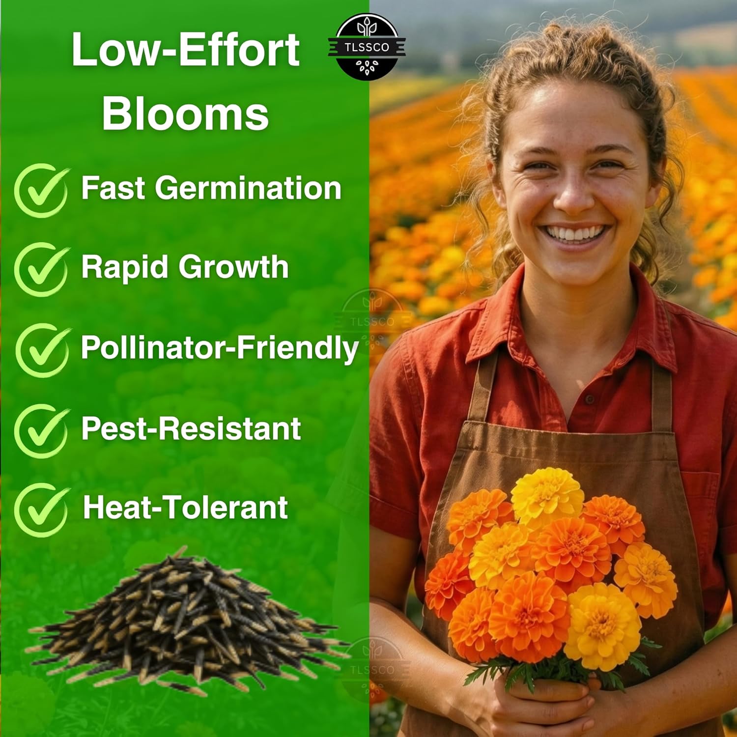 1450+ French Petite Marigold Seeds, Pack for 2026 USA Premium Non-GMO Flower Seeds for Planting Outdoors AKA. Tagetes patula Easy to Grow Heirloom Seeds - Image 3
