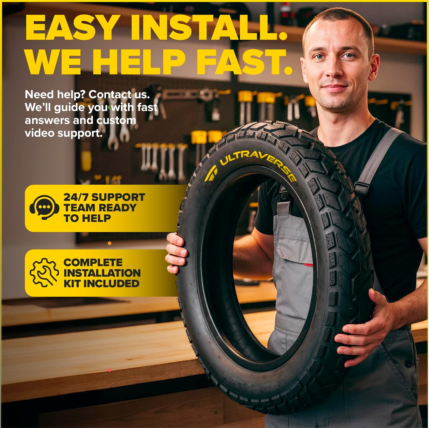 ULTRAVERSE 24x4 E-Bike Fat Tire - Robust, High-Performance 24inch Fat Tyre for MTB and Ebikes, Durable All-Terrain Directional Tread, Superior Density for Street & Trail Adventures-1 Unit - Image 7
