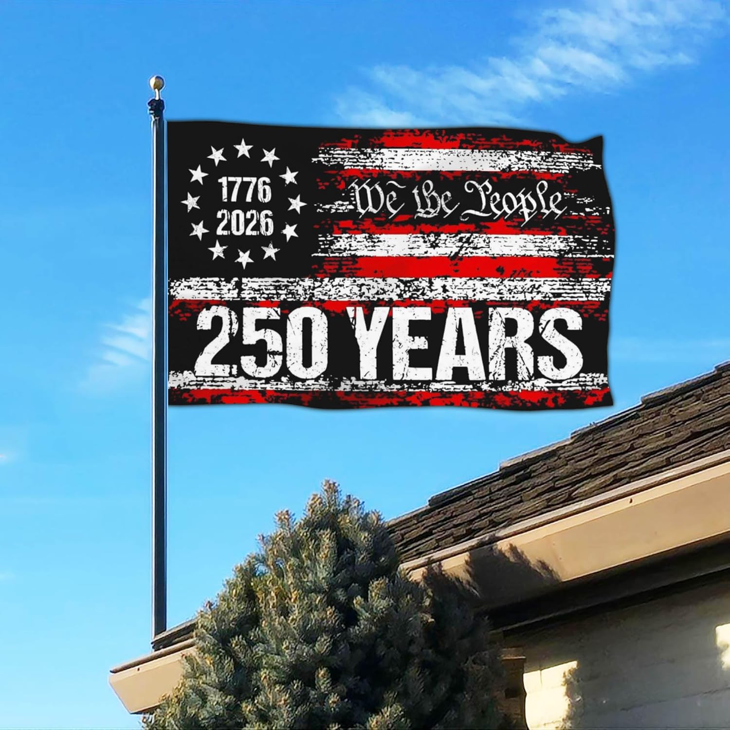NASIAN 250 Year American Anniversary Flag 250th Anniversary Usa Flag Patriotic 4th of July We The People 1776 Yard Flags For Outside 3x5 Ft House Outdoor Banner Decorations - Image 5