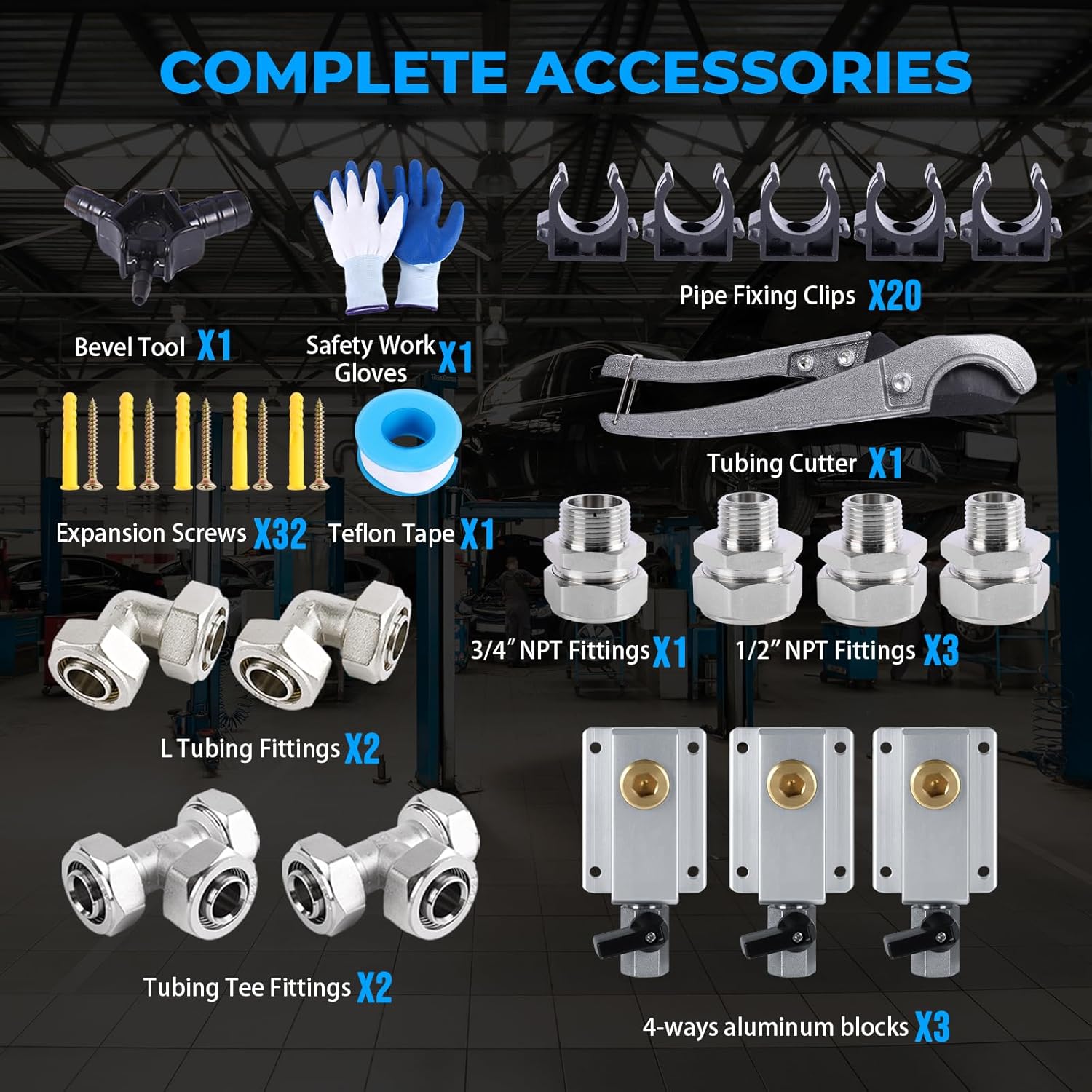 Shop Air line kit 3/4"×100'&200'&300' HDPE-Aluminum-HDPE Air Tubing Compressed Air Line Kit for Air Compressor Accessories Leak Proof&Easy to Install Compressed Air Piping System for Garage - Image 3