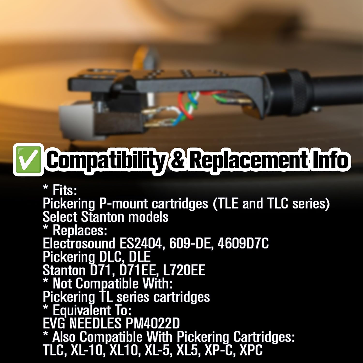 Needle Stylus Replacement for Stanton Cartridges and Pickering– New DLC Elliptical Stylus – One Turntable Cartridge in Box – D71EE L720EE Phonograph Record Player Hifi Accessories Upgrade - Image 3