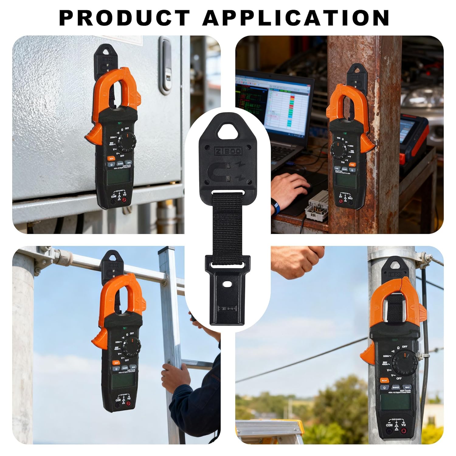 ZIBOO 69417 Rare Earth Magnet Multimeter Hanging Strap Kit Compatible with Klein Tools Meters MM400,MM300, CL600, CL700, CL800, CL900,MM600, MM700,CL390,CL445,MM325,CL450,CL120 - Image 3
