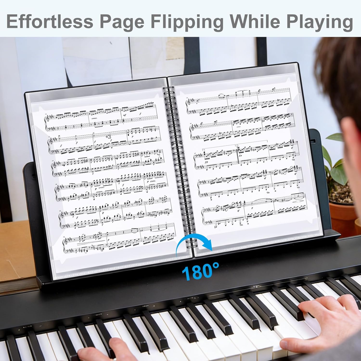 Sheet Music Folder, Premium Sheet Music Folder Organizer for Sheet Music, Sturdy Double Side Writable 40 Pages Spiral Binder Organizer Fits Letter Size (8.5 x 11 inches) by Pniimoo - Image 6
