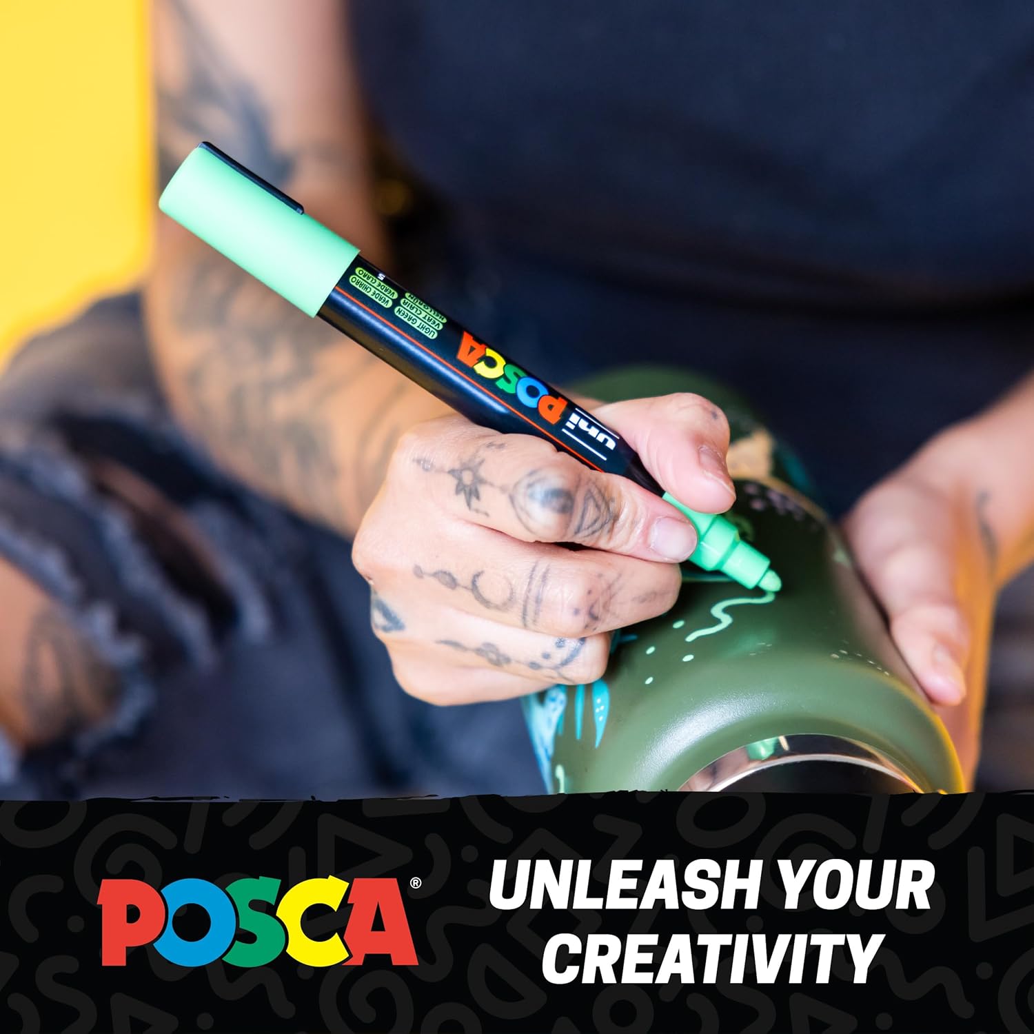 Posca Paint Art Markers, Set of 15 5M Medium Acrylic Markers with Reversible Tips, Artist Recommended Paint Pens for Gifts, Decorations, Fabric, Metal, Windows, Wood and Canvas - Image 9