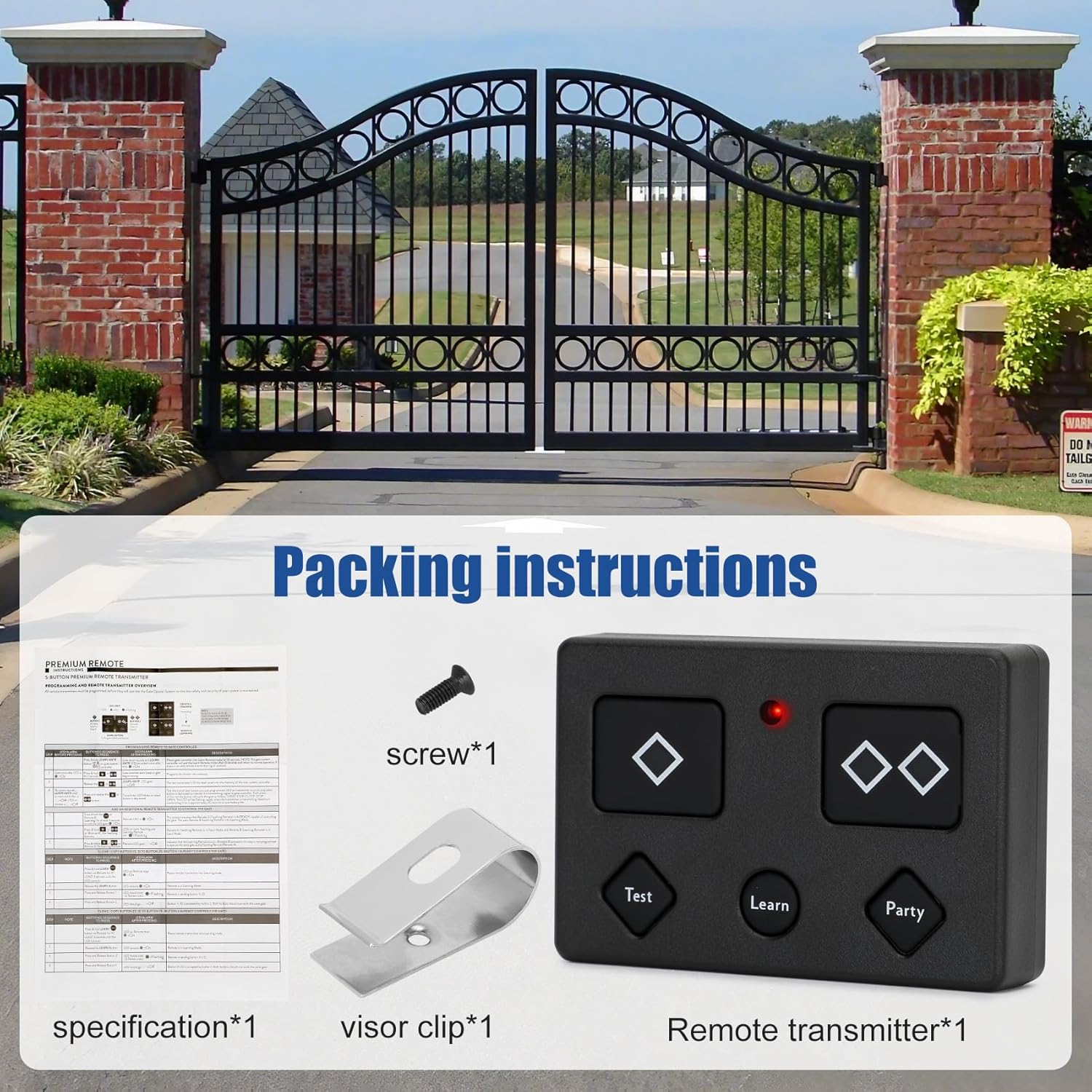 1 for AXP1/AXS1 Ghost Controls Gate Opener Remote, 5-Button Premium Remote Transmitter, Compatible with Ghost Controls Single/Dual Automatic Gate Openers Systems - Image 6
