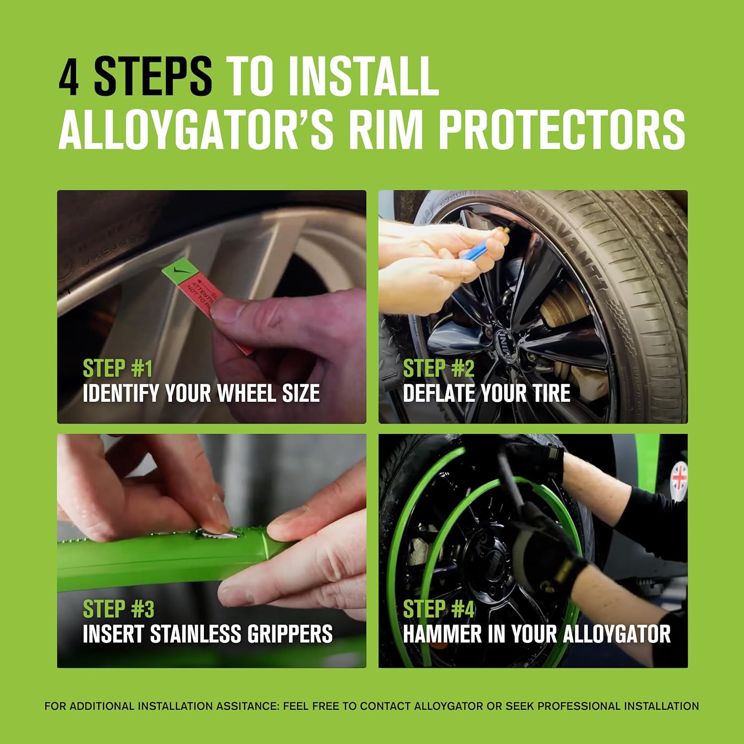 AlloyGator Dark Red Rim Protector for Car Wheels (Fits 12-24" Wheel Diameter) - Pack of 4 Premium Alloy Wheel Protector to Avoid Scratches & Scuffs - Adhesive Free Curb Rash Rim Protectors - Image 4