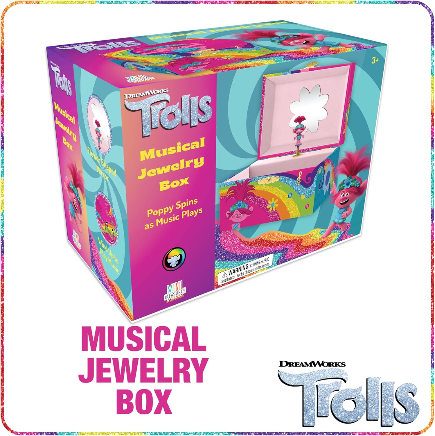 Trolls Jewelry Box for Girls Musical Jewelry Box with Spinning Figurine, Trolls Toys for Kids Ages 3-5 - Image 2
