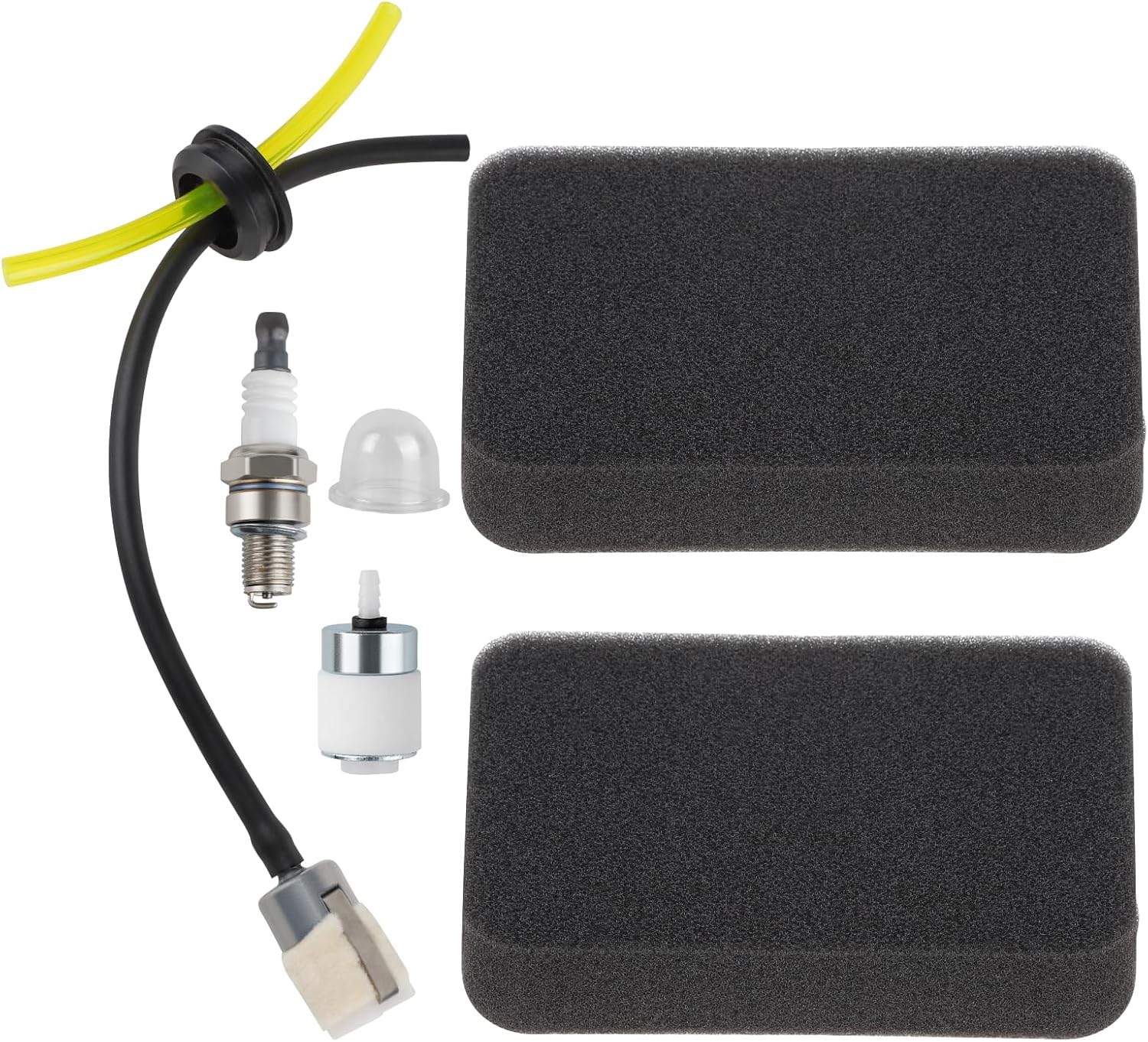 150BT Air Filter Fuel Line Kit for Husqvarna 150BT 350BT 560BTS 150BF 350BF 560BFS Backpack Blower Parts 150 BT Spark Plug Fuel Filter 502844401 Air Filter for Red Max EBZ5100RH Blower