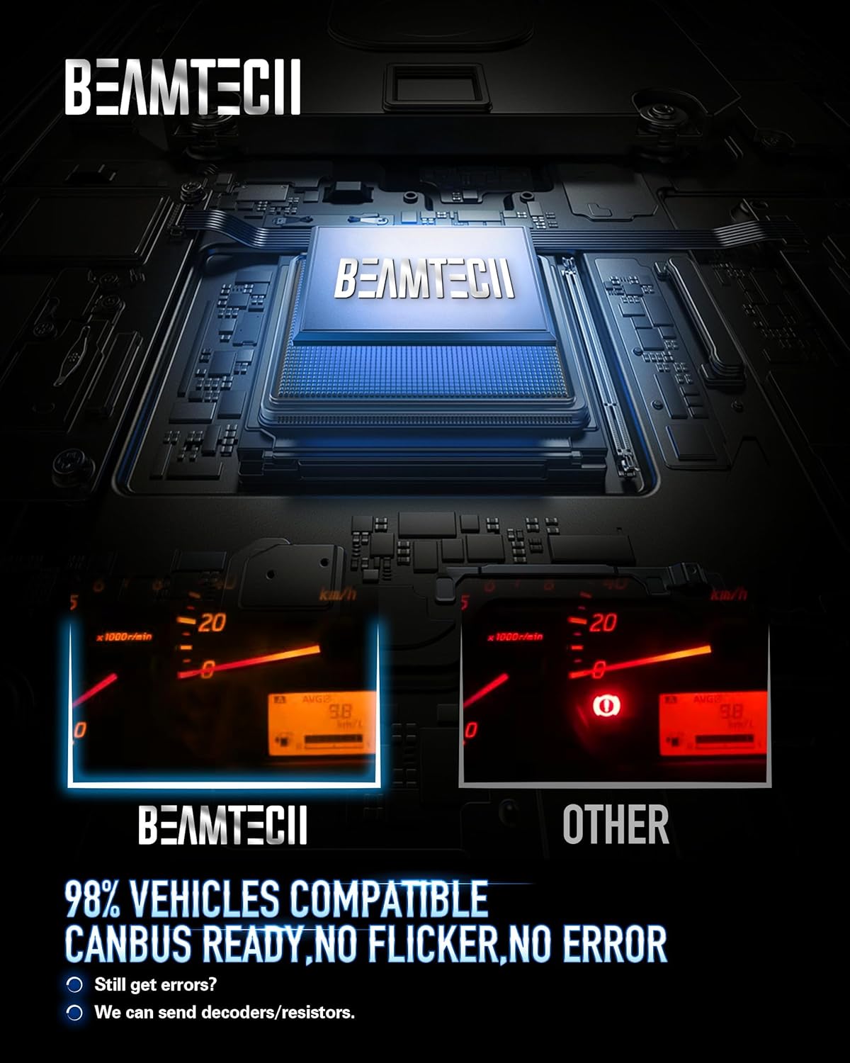 BEAMTECH 9005/HB3 Bulbs, S1 Series Fanless Fog Light 300% Brighter 6500K Xenon White, 2 Bulbs - Image 5