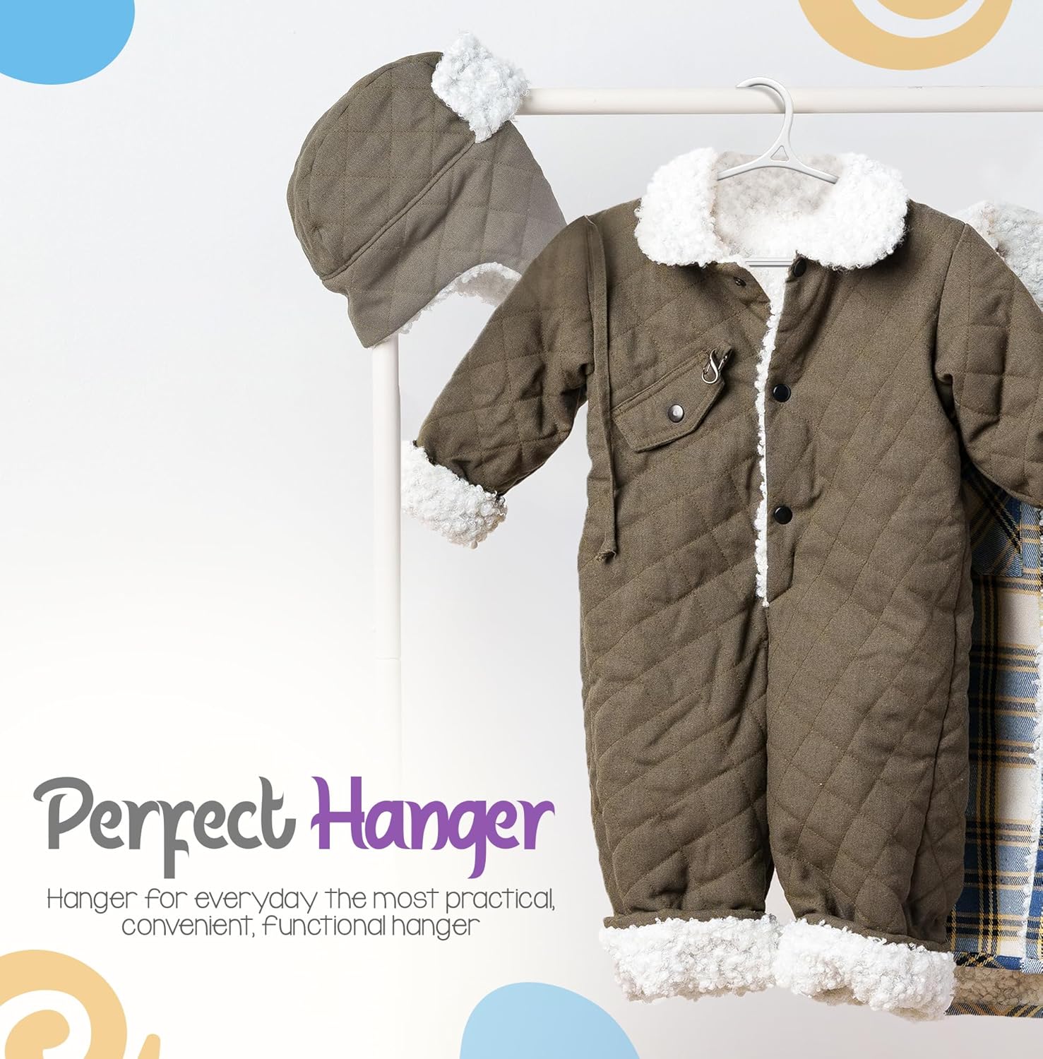 Utopia Home Kids Hangers 20 Pack - 11 Inch Plastic Baby Hangers for Closet - Childrens Hanger for Clothes & Infant Hanger for Closet - Non-Slip Shoulder Grooves, Strap Hooks & Pants Bar (White) - Image 3