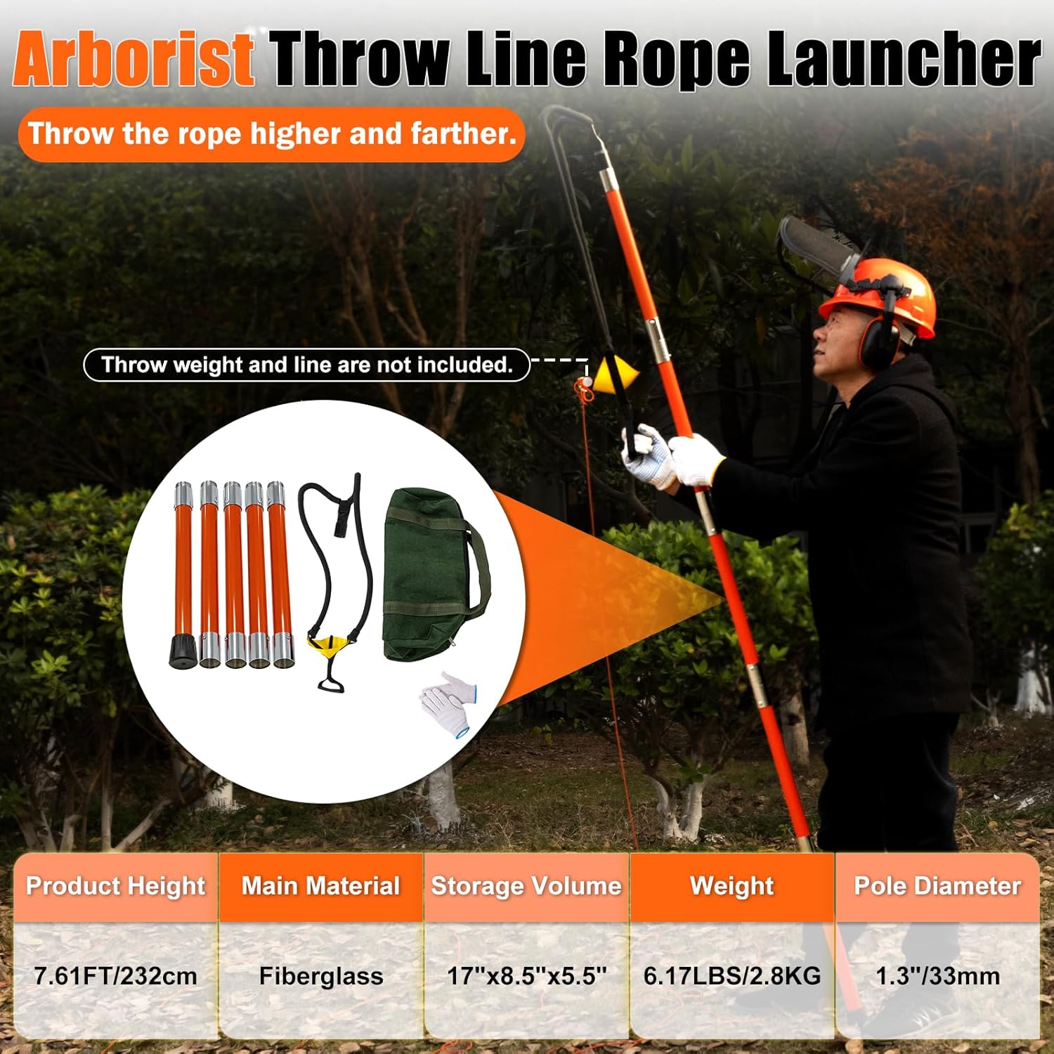 Arborist Slingshot Throw Line Rope Launcher, Portable Arborist Rope Launcher for Tree Work & Rope Placement - Image 2