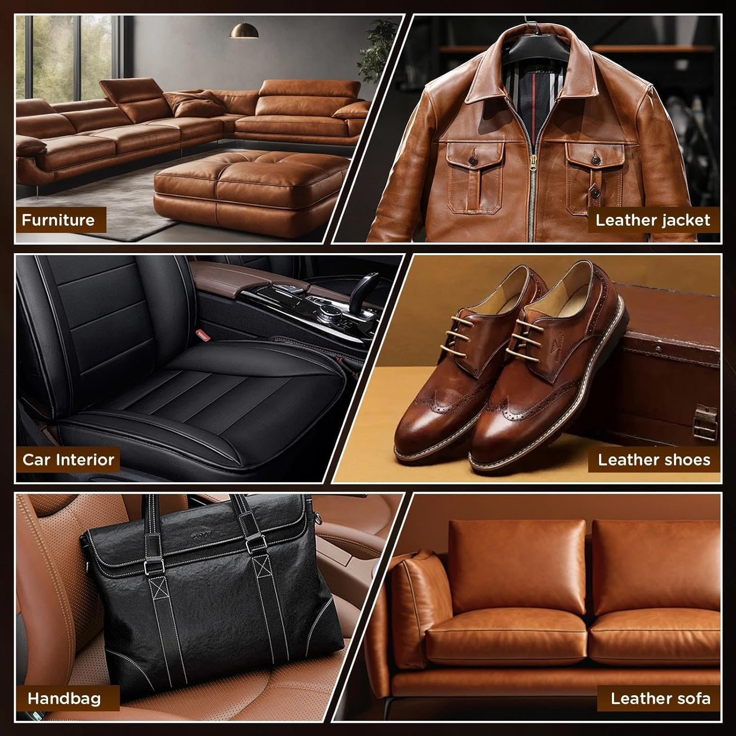 Kenbry Leather Repair Kit for Furniture, Car Interiors,Car Seat,Brown Leather & Vinyl Repair Kit for Couches,Shoes,Real & Artificial Leathers, PU, Fix Scratch, Tears, Peeling, Burn Hole, Fade - Image 6