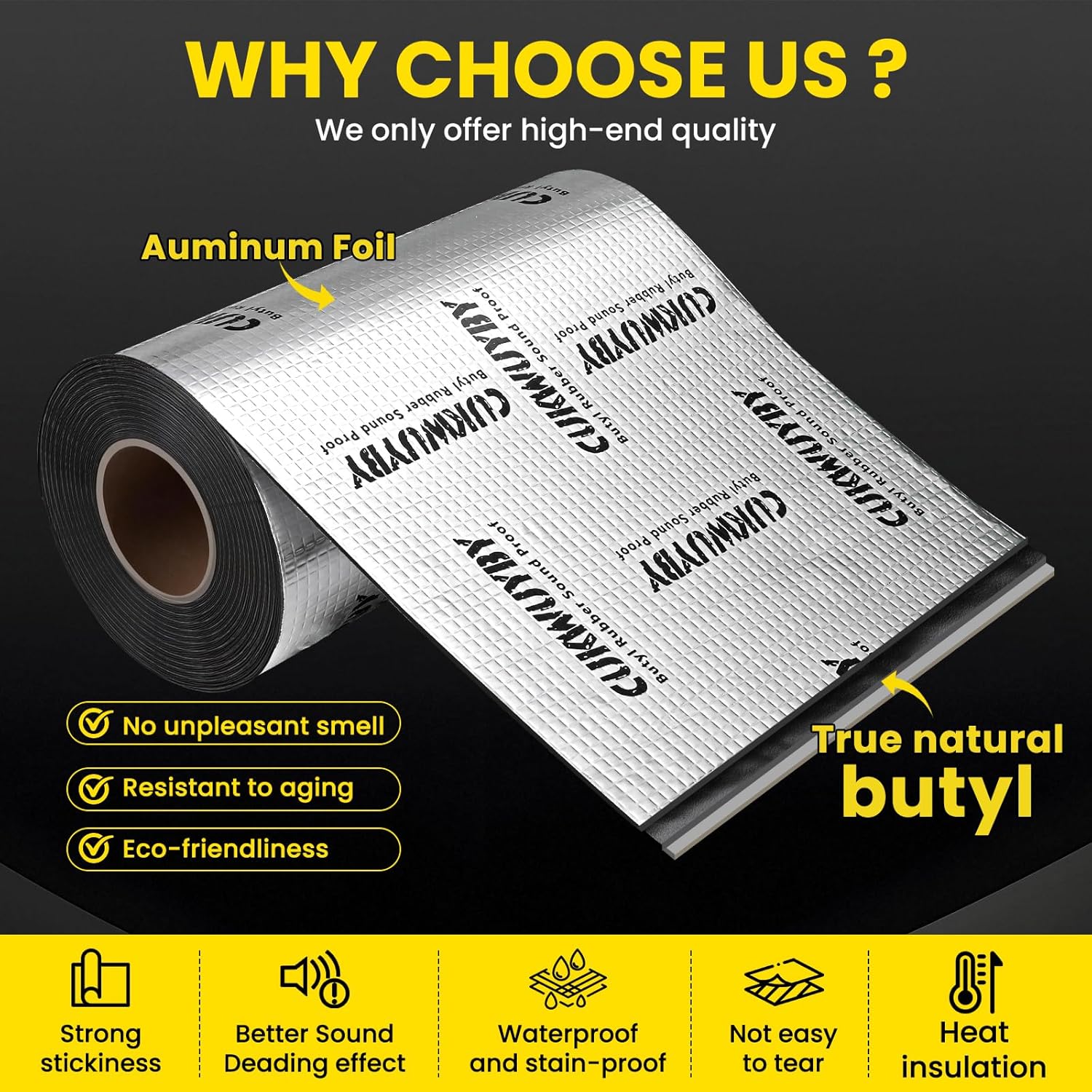Butyl Sound Deadening 36 sqft Sound Deading Material for Cars Powerful Noise Reduction Sound Deadening Mat Automotive Sound Deadener Heat Sound Insulation Mat Soundproofing - Image 2