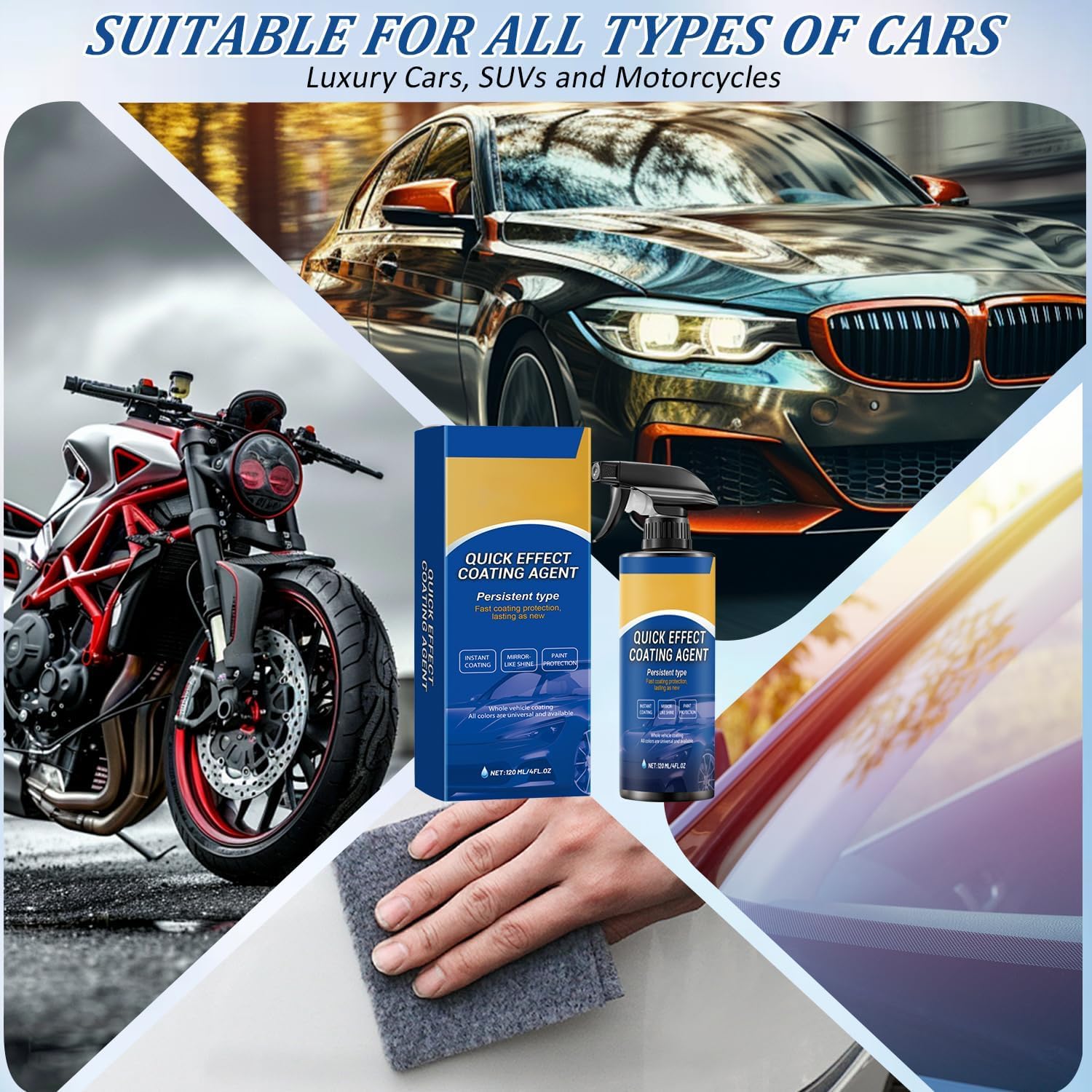 2PCS Car Coating Spray,Quick Effect Coating Agent for Car Coating Spray,Quick Effect Coatings Agent,Waterless Wash Polish,Paint Protection Glass Cleaner - Image 2
