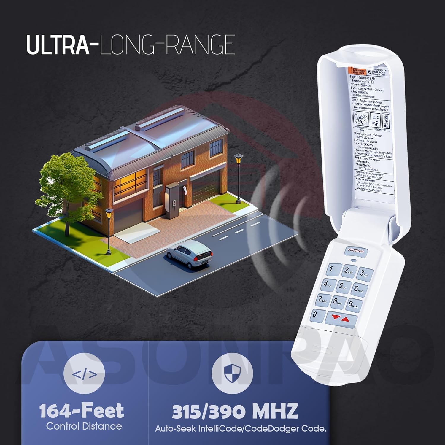 ASONPAO GK-R for Wireless Genie Garage Door Opener Keypad, Replacement for All Intellicode Genie Garage Door Opener - Image 6