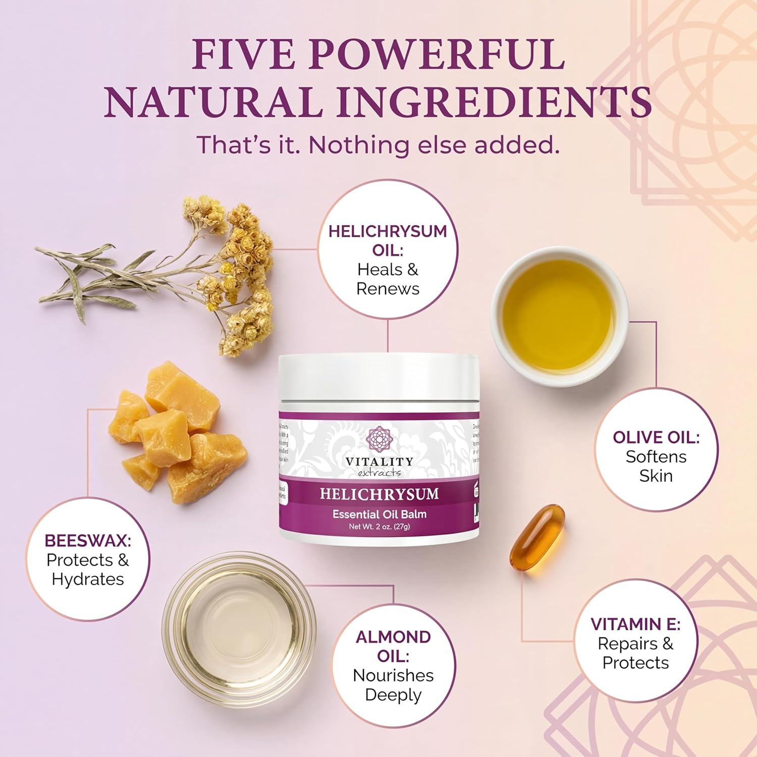 Vitality Extracts Helichrysum Balm - 2oz, Helichrysum Gymnocephalum, Beeswax, Almond Oil, Ultra-Moisturizing, Skin Healing, Full Body Hydration - Image 2