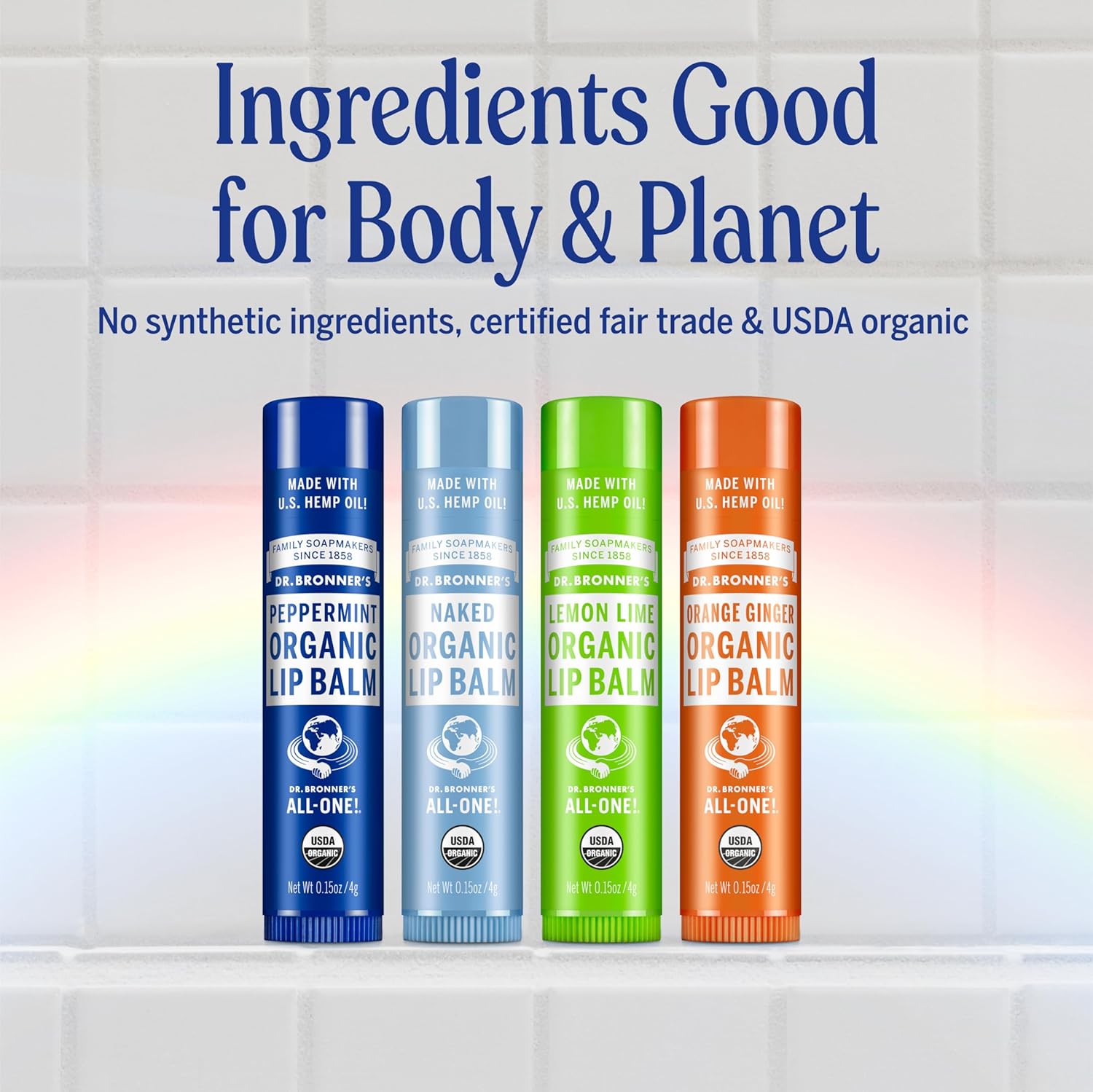 Dr. Bronner’s Organic Lip Balm 6-Pack (.15oz) Natural, Moisturizing, Petroleum-Free Lip Balm with Beeswax & Avocado Oil for Dry Lips, Men & Women - Orange Ginger - Image 7