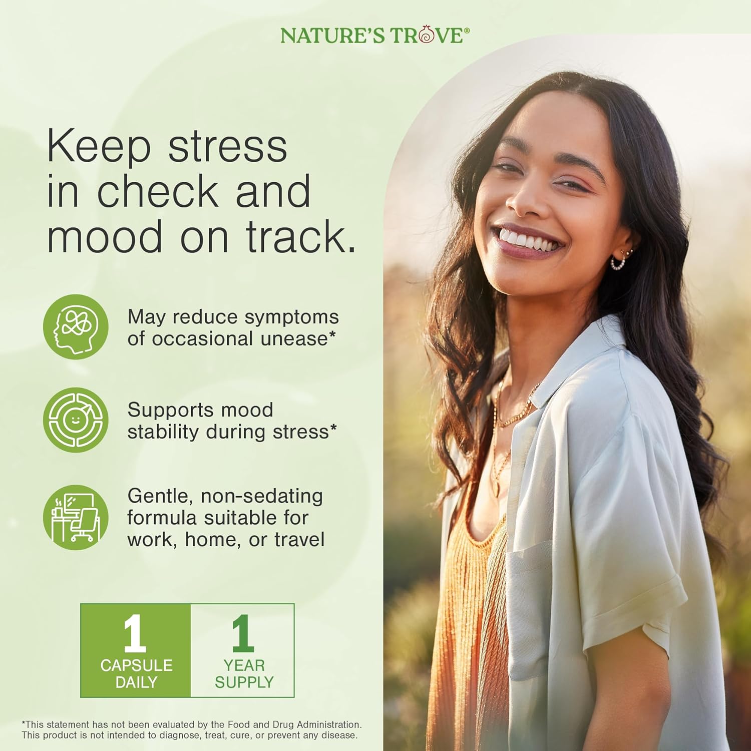 Nature's Trove L-Theanine 200mg Super Value Size - 365 Vegetarian Capsules - Image 5