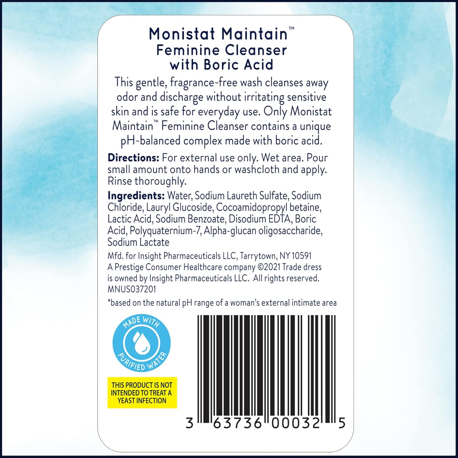 Monistat Boric Acid Feminine Wash, Fragrance-Free Intimate Wash for Women with Gentle pH-Balanced Formula, 10 Fl Oz, Pack of 3 - Image 2