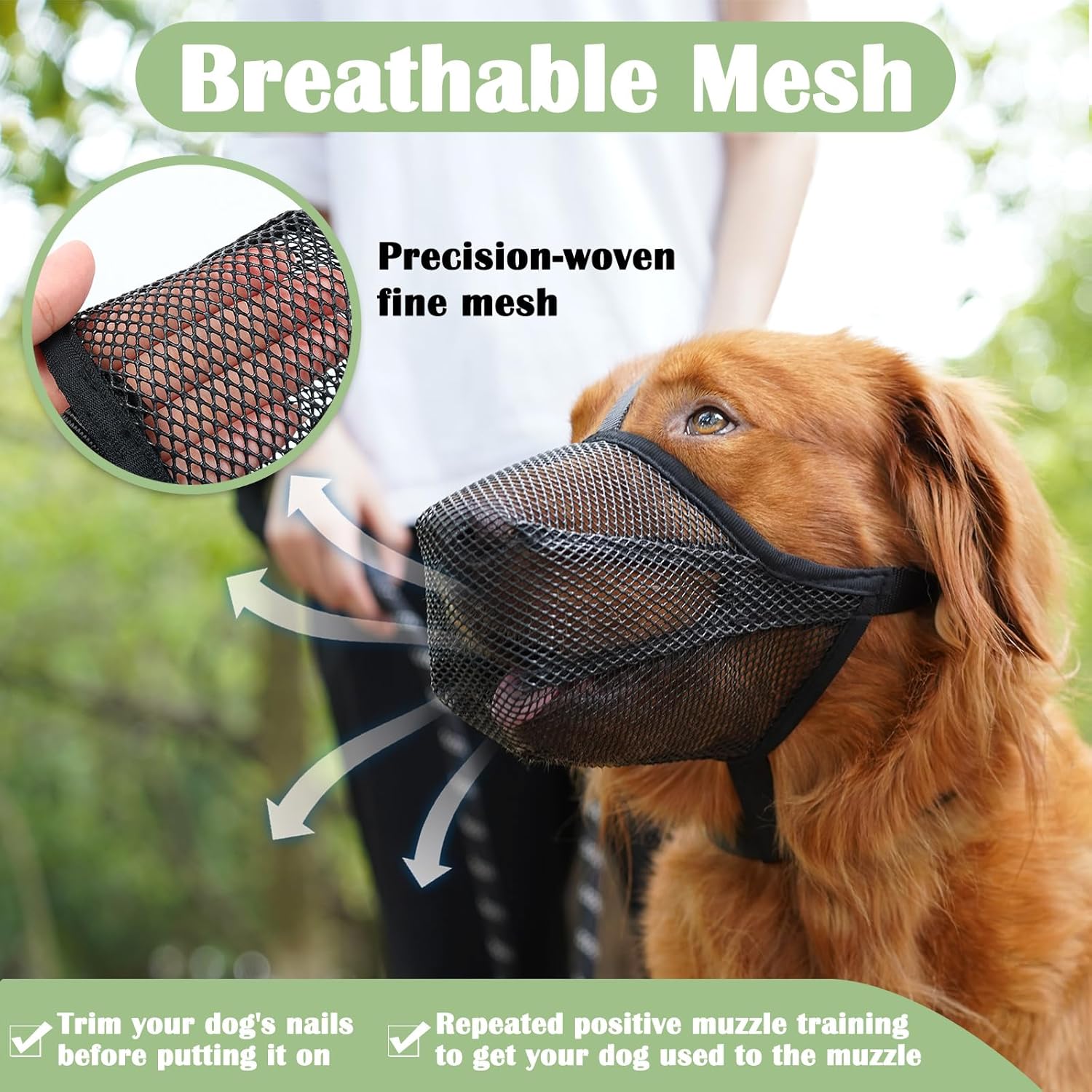 Mayerzon Dog Muzzle, Soft Mesh Muzzle for Small Medium Large Dogs Anti Bite Scavenging, Breathable Adjustable Mouth Guard for German Shepherd Labrador Golden Retriever in Grooming Walking Vet Visits - Image 3