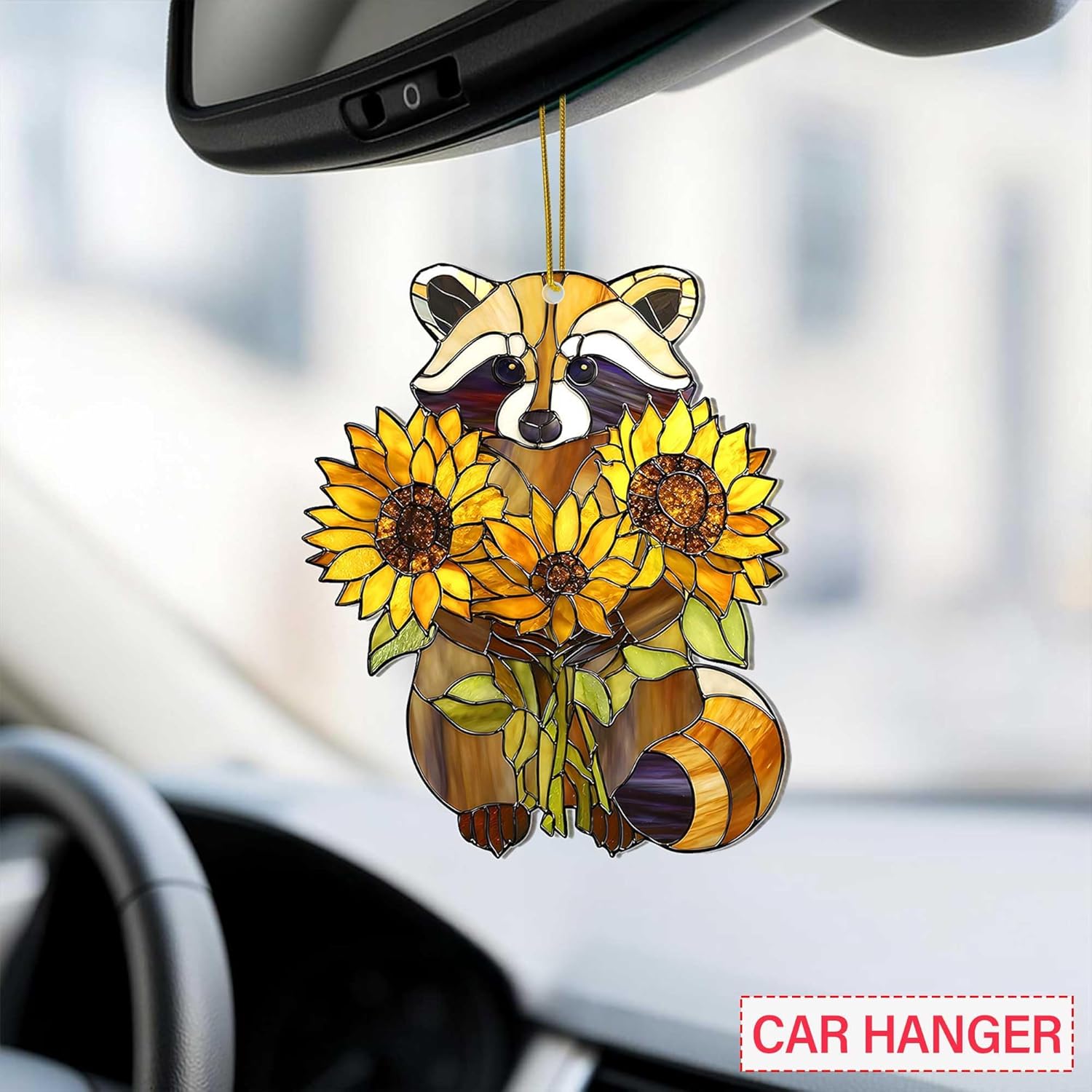 2D Flat Christmas Raccoon Acrylic Ornament, Raccoon Ornaments, Raccoon Christmas Ornaments, Raccoon Christmas Ornaments, Racoon Ornaments for Christmas Tree, Raccoon Ornament, Exchange Gift - Image 3