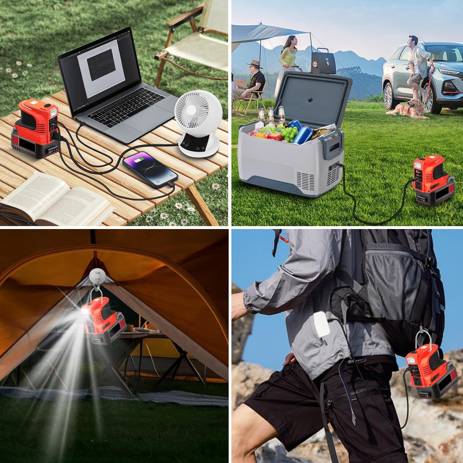 Power Inverter for Bauer 20V Battery,220W Portable Power Supply Inverter DC 20V to AC 120V for Bauer Battery with USB&Type-C&AC Outlet&LED Light - Image 6