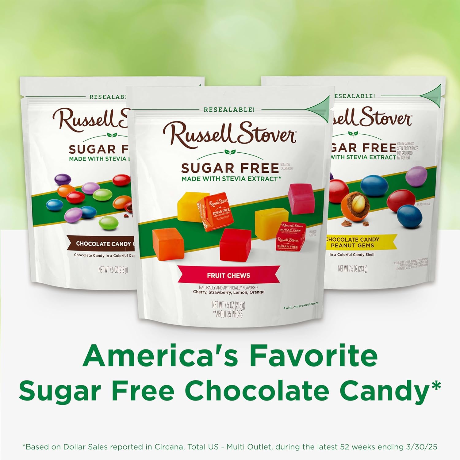 RUSSELL STOVER Sugar Free Fruit Chews Candy, 7.5 oz. bag - Image 5