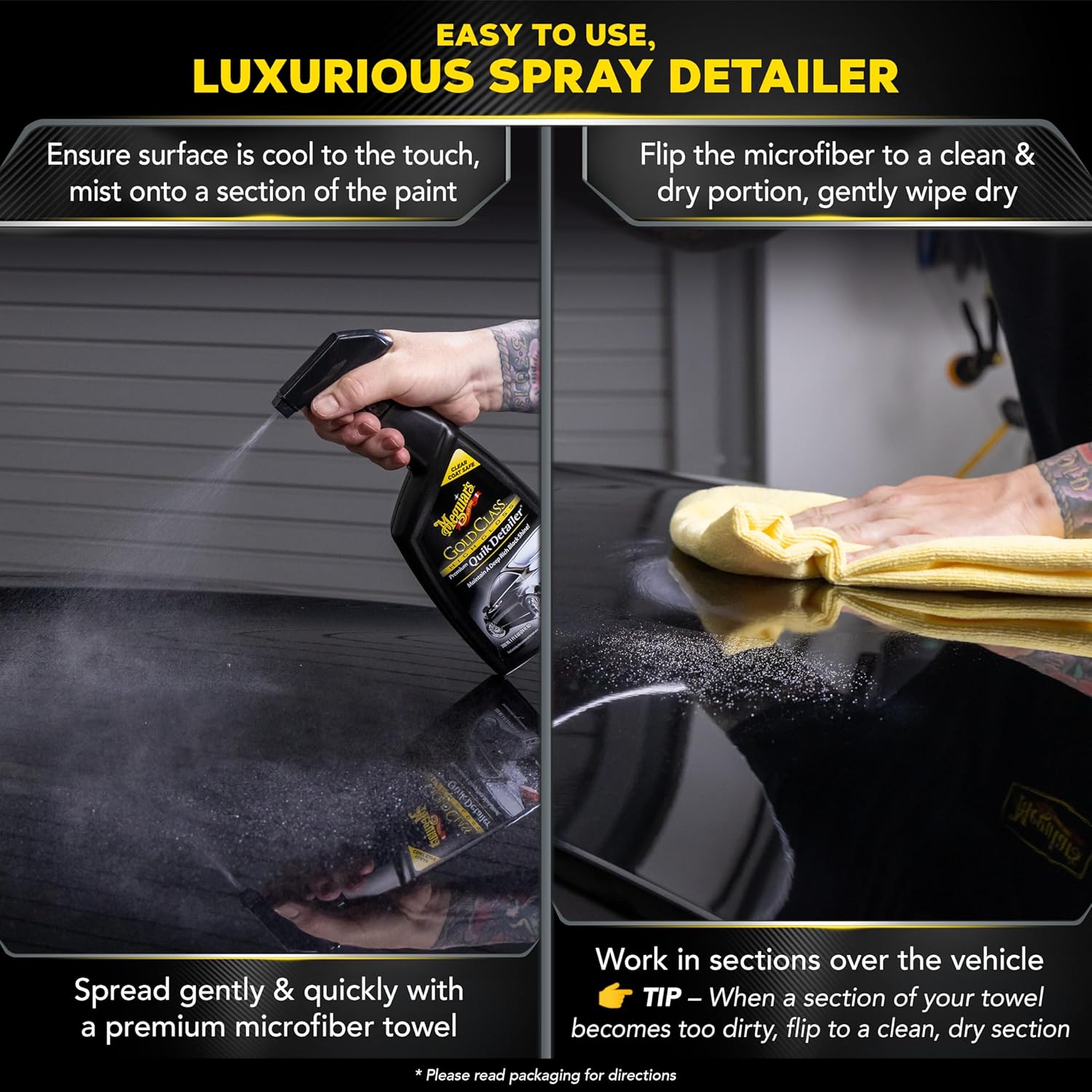 Meguiar's Gold Class High Gloss Premium Quik Detailer, High Lubricity Automotive Quick Detailer Spray that Preserves Wax and Leaves a Deep Dark Shine, 24 Oz Spray Bottle - Image 3