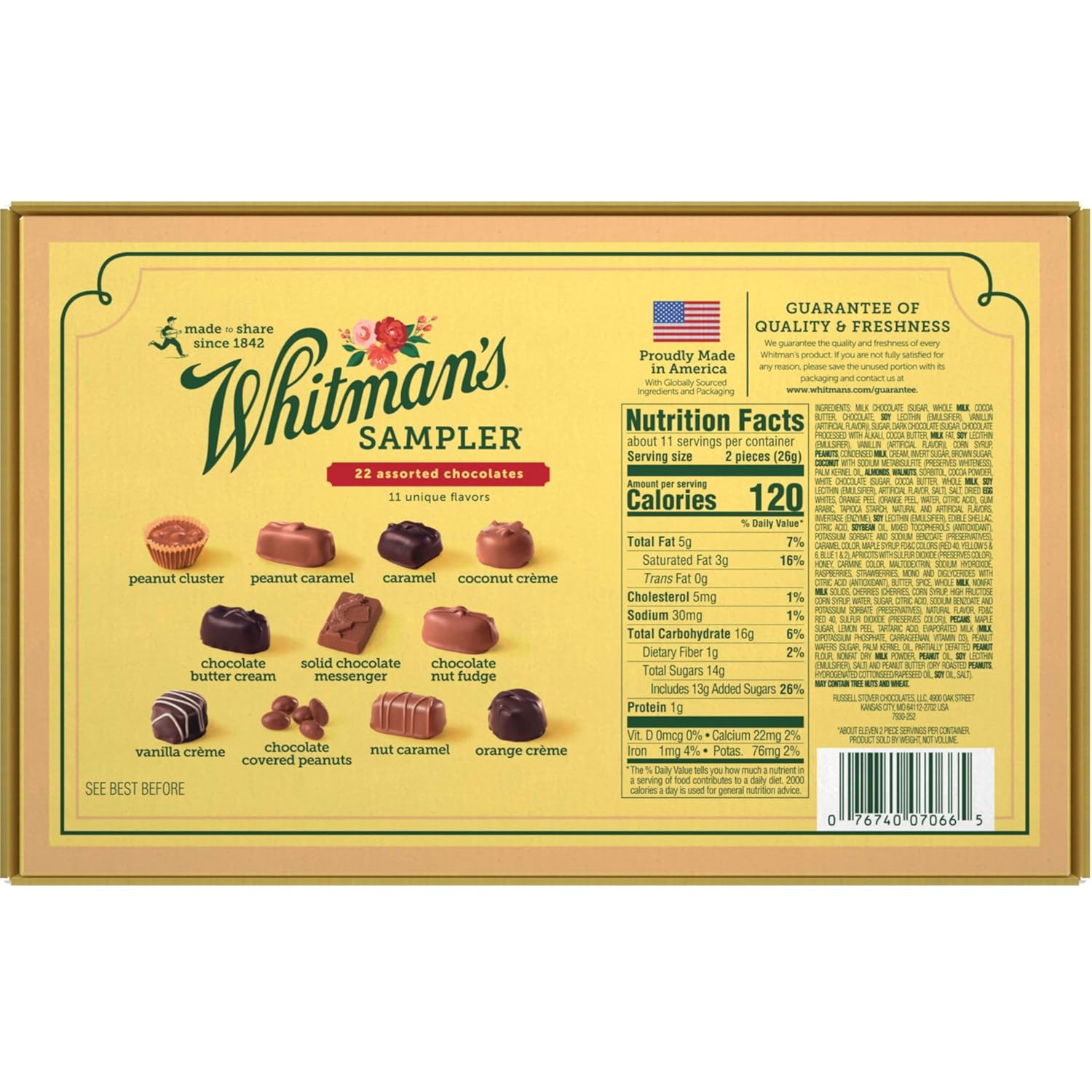 WHITMAN'S SAMPLER Assorted Milk & Dark Chocolate Candy Gift Box Mother's Day, 10 oz. - Image 8