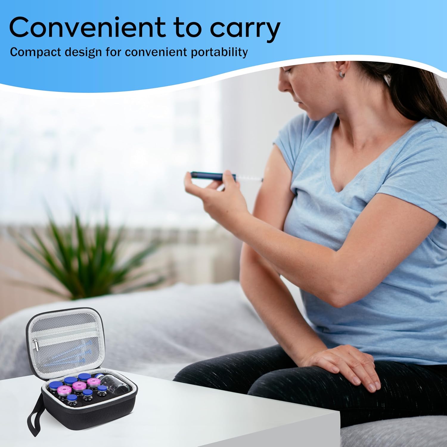 10 Slots Insulin Vial Protector Case, Insulin Vial Organizer Bag for Diabetics Standard 1ml 3ml 5ml 10ml and 30ml Vials - Image 7