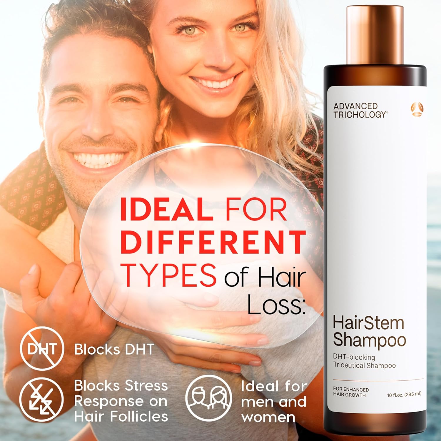 HairStem DHT Blocker Hair Growth Shampoo Products with Biotin, Saw Palmetto - Clinically Developed - Hair Loss Products Treatments- 10oz - Image 3