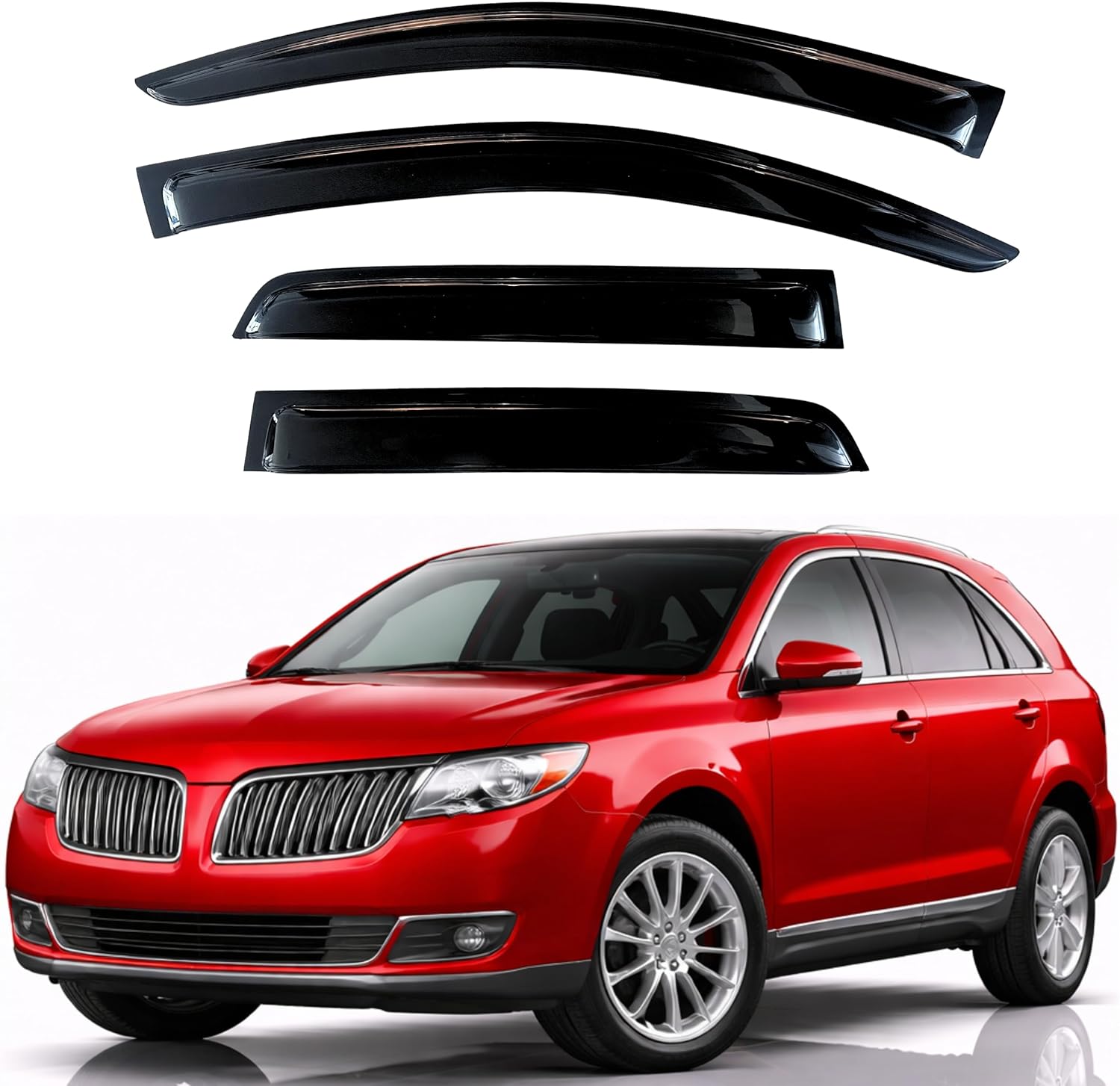 KPY Rain Guards Fit for 2010 Lincoln MKT, Out-Channel Window Visors Vent Wind Deflectors 4PC, Car Accessories for 2010 MKT