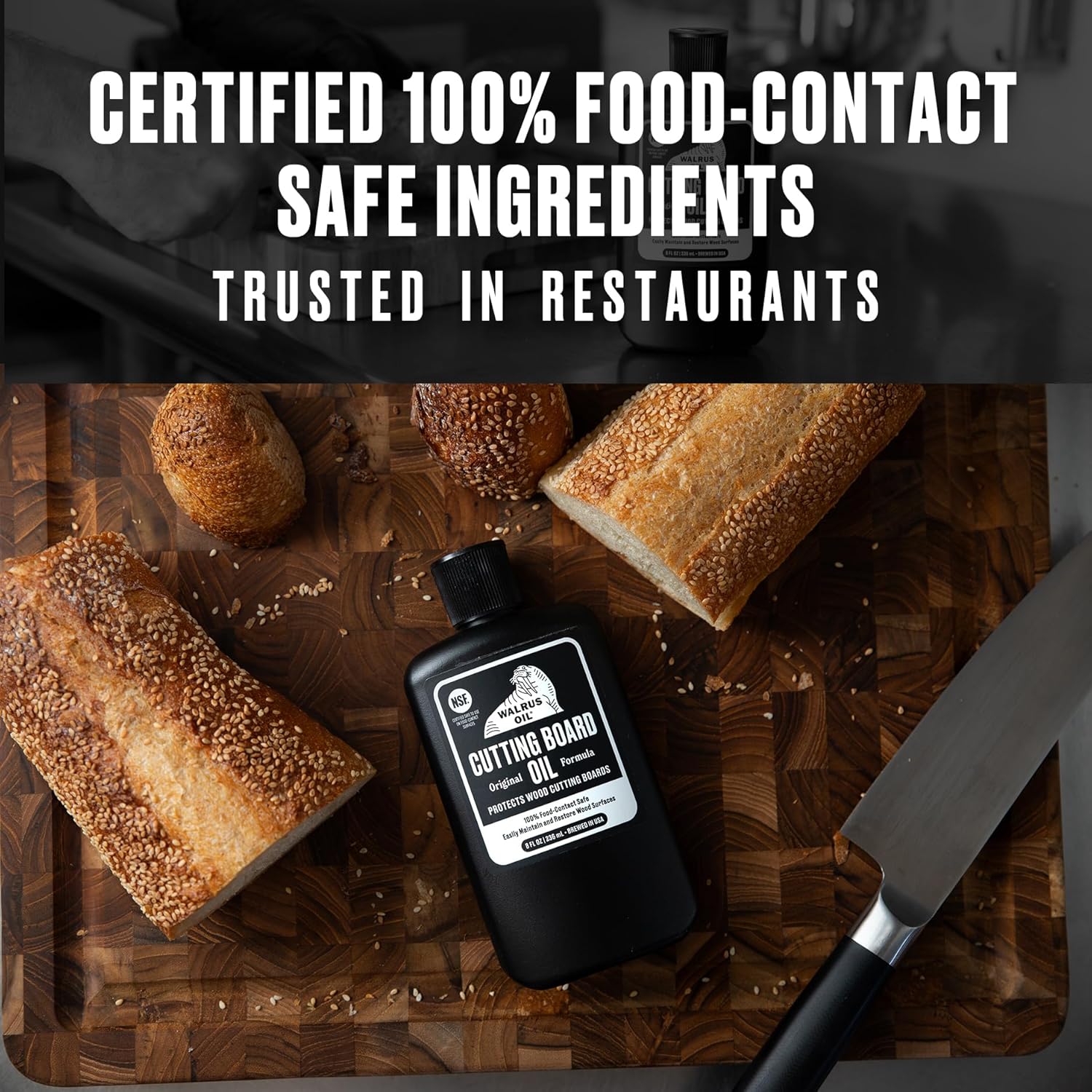 WALRUS OIL - Cutting Board Oil and Wood Butcher Block Oil, 8 oz Bottle, FDA Food-Contact Safe - Image 5