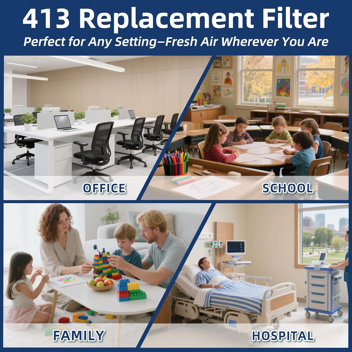 413 Replacement Air Filter, MERV 13,Actual Size: 16"x28"x4", Nominal Size: 16x25x4, HVAC Furnace Filter, Compatible with AprilAire Models 4400, 3413, 2416, 2413, 1610, 1413, 1 Pack - Image 7