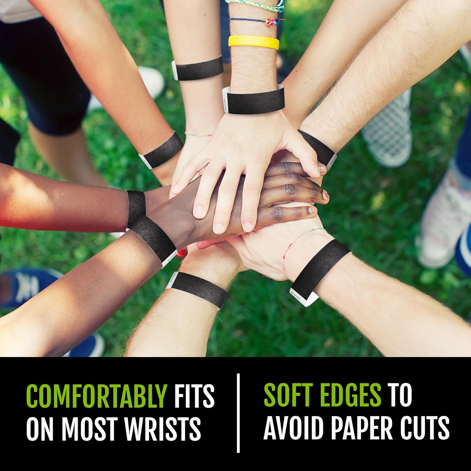 600 WristCo Black Tyvek Wristbands for Events - Comfortable Tear Resistant Paper Bracelets ID Wrist Bands for Concerts Festivals Admission Party Identification - Image 5
