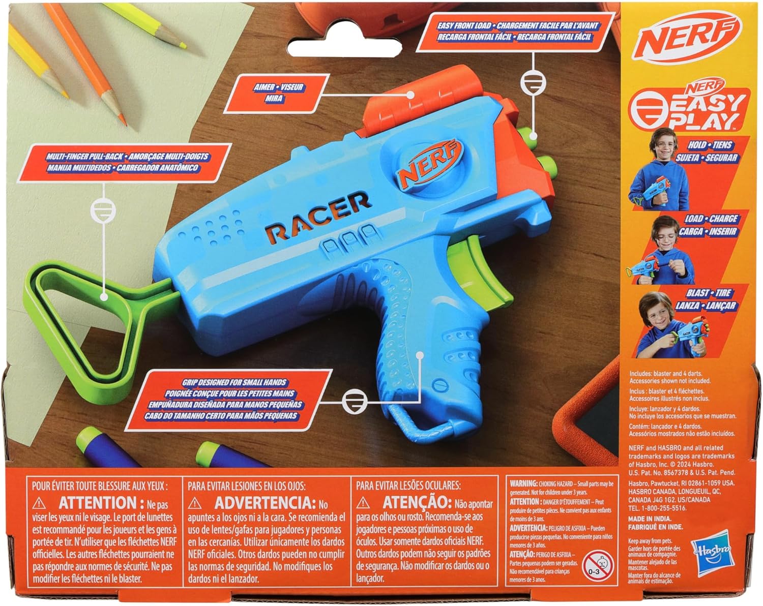 NERF Elite Junior Racer Easy Play Dart Blaster, 4 Nerf Elite Darts, Nerf Blaster Outdoor Toys, for Kids, Ages 6+ - Image 14
