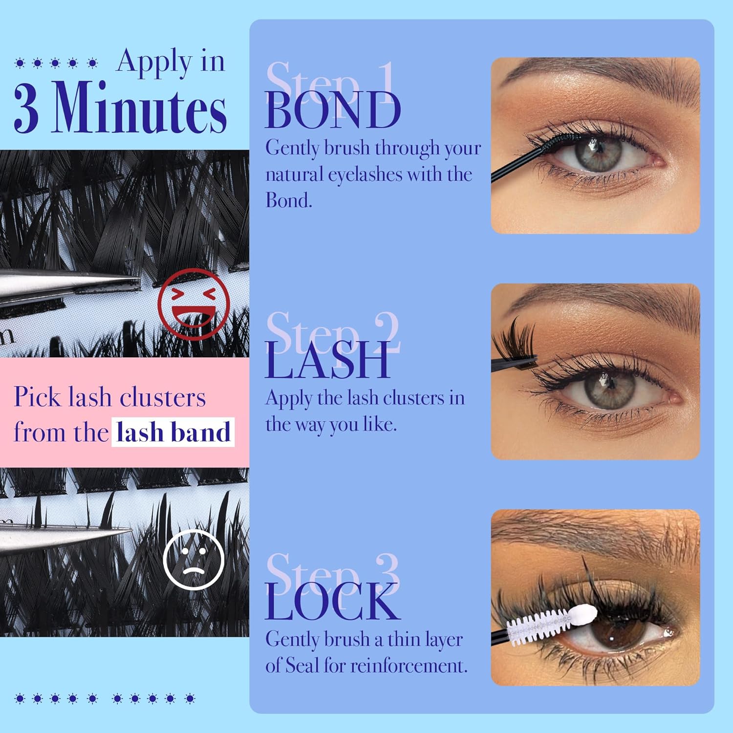 CORUSCATE Spiky Lash Clusters Wispy Cluster Eyelash Extensions Mink Strip Lashes 120D Volume Mega Style Spikes Eyelashes Manga Individual Lashes Clusters Salon Look Fairy Lash Extension - Image 7