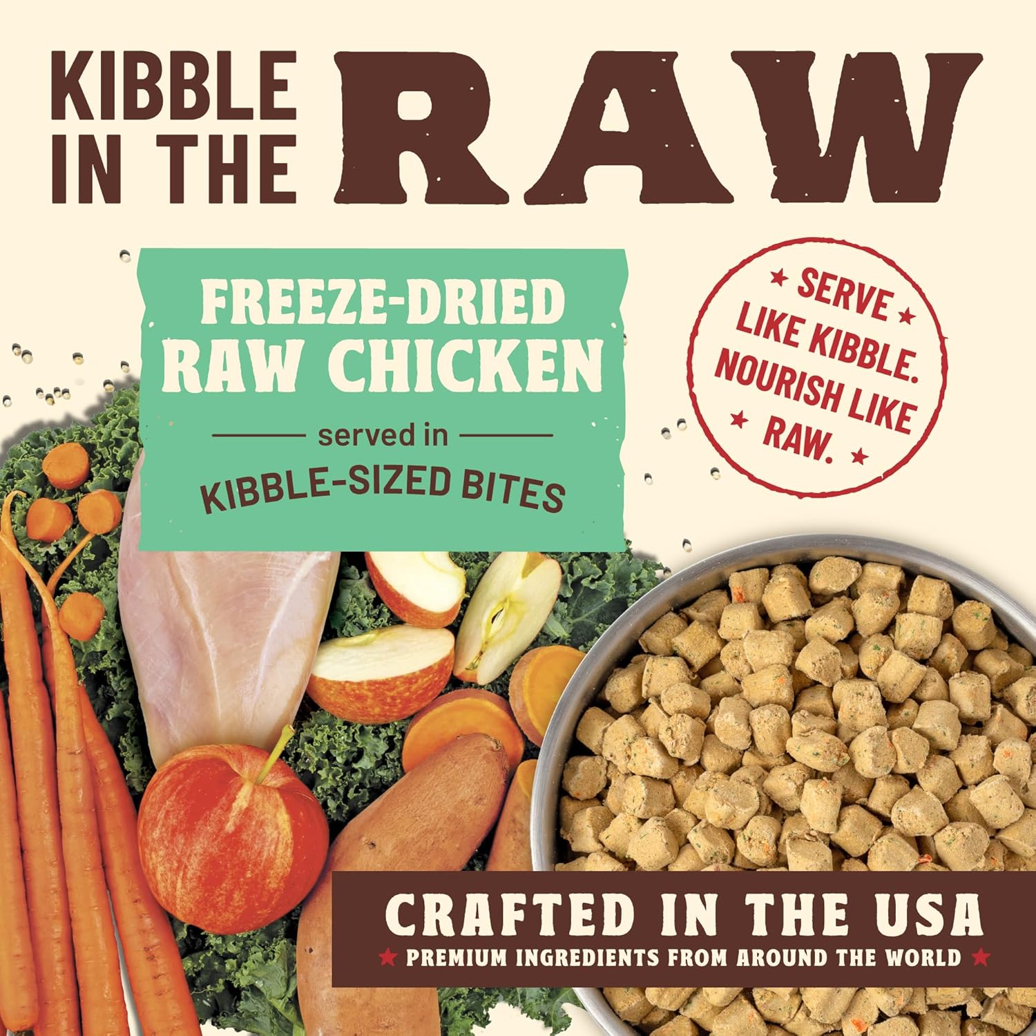 Primal Kibble in The Raw, Freeze Dried Dog Food, Chicken, Scoop & Serve, Made with Raw Protein, Whole Ingredient Nutrition, Crafted in The USA, Dry Dog Food 1.5 lb Bag - Image 2