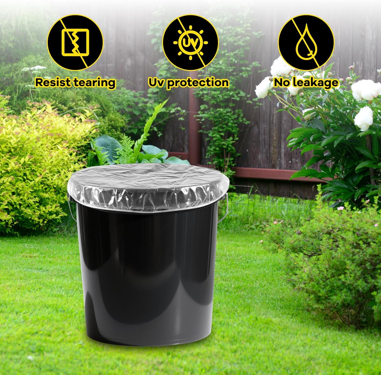 Plastic Bucket Lid, 5 Gallon Size, Disposable Can Covers, 50 Pack - Image 6