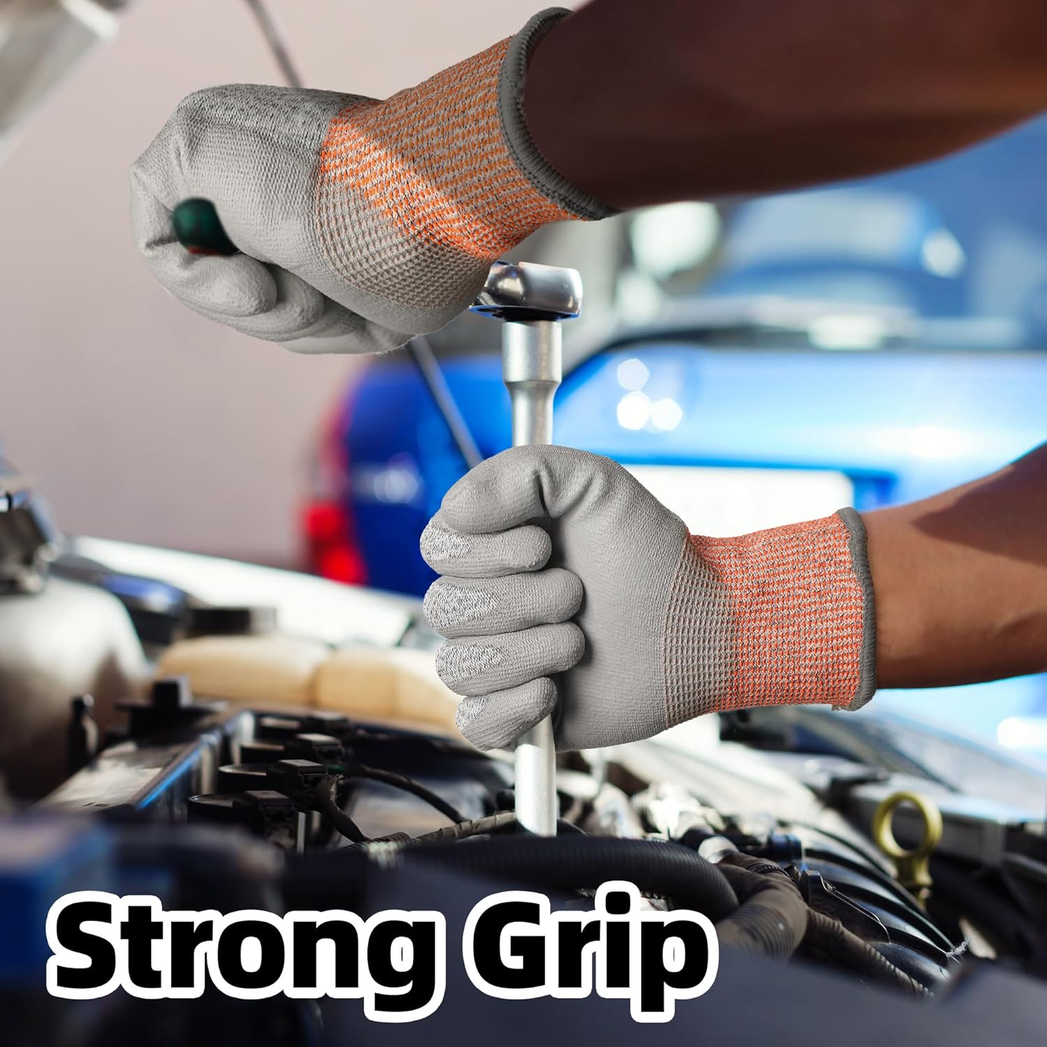 Schwer 12 Pairs ANSI A5 Cut Resistant Work Gloves, Cut Proof Gloves with PU Coating, Used for Metal Fabrication, WoodWorking, Construction, Non Slip, Durable, Non PFAS, S, CR3088 - Image 4