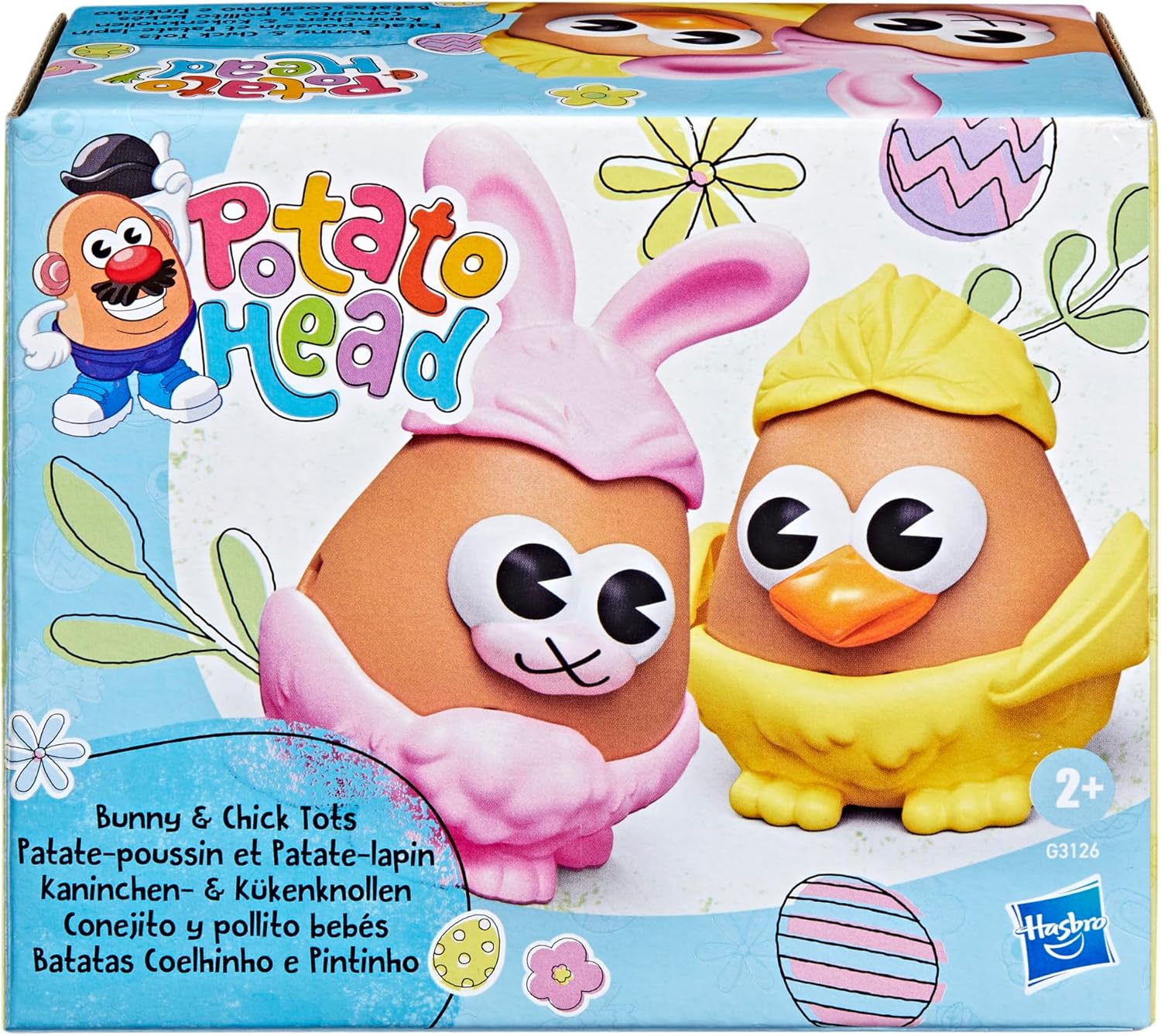 Potato Head Bunny & Chick Tots with 12 Mix and Match Pieces, Two 3-Inch Potato Bodies with 10 Accessories, Preschool Toys for Girls and Boys 2+ – Easter Basket Stuffers - Image 2