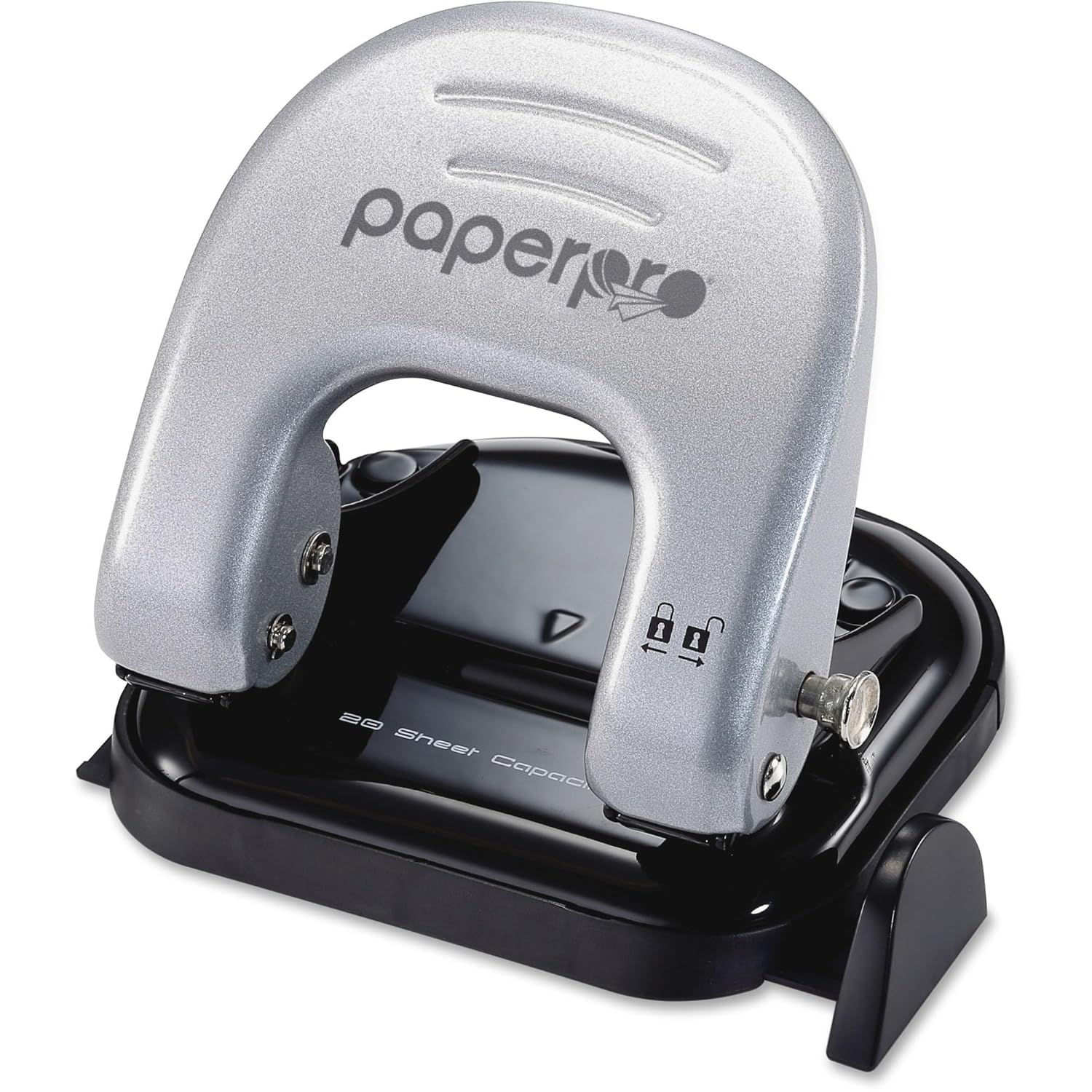 Bostitch Office EZ Squeeze Reduced Effort 2-Hole Punch, 2 Sheets, Locking Handle, Silver (231) - Image 6